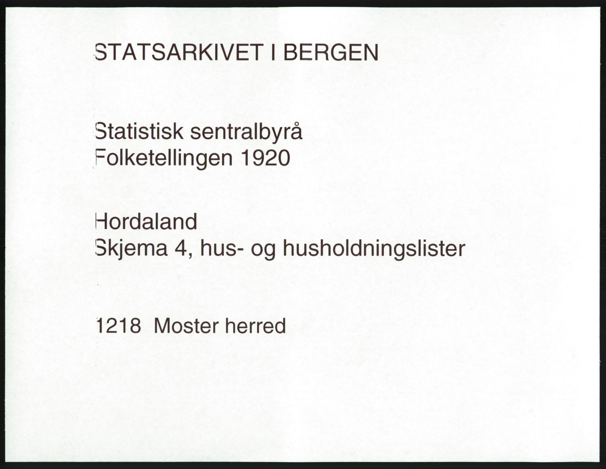 SAB, 1920 census for Moster, 1920, p. 26