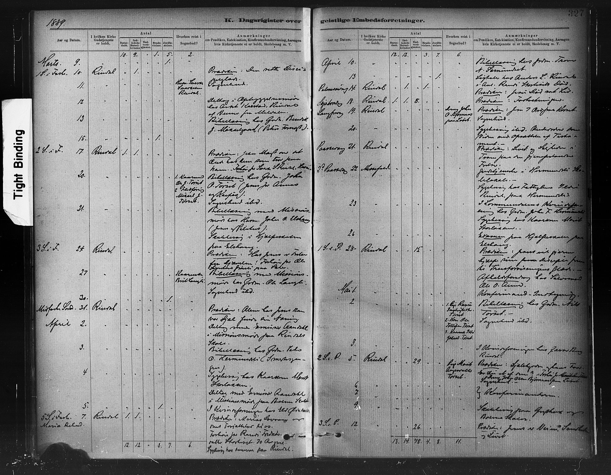 Ministerialprotokoller, klokkerbøker og fødselsregistre - Møre og Romsdal, AV/SAT-A-1454/598/L1069: Parish register (official) no. 598A03, 1882-1895, p. 327