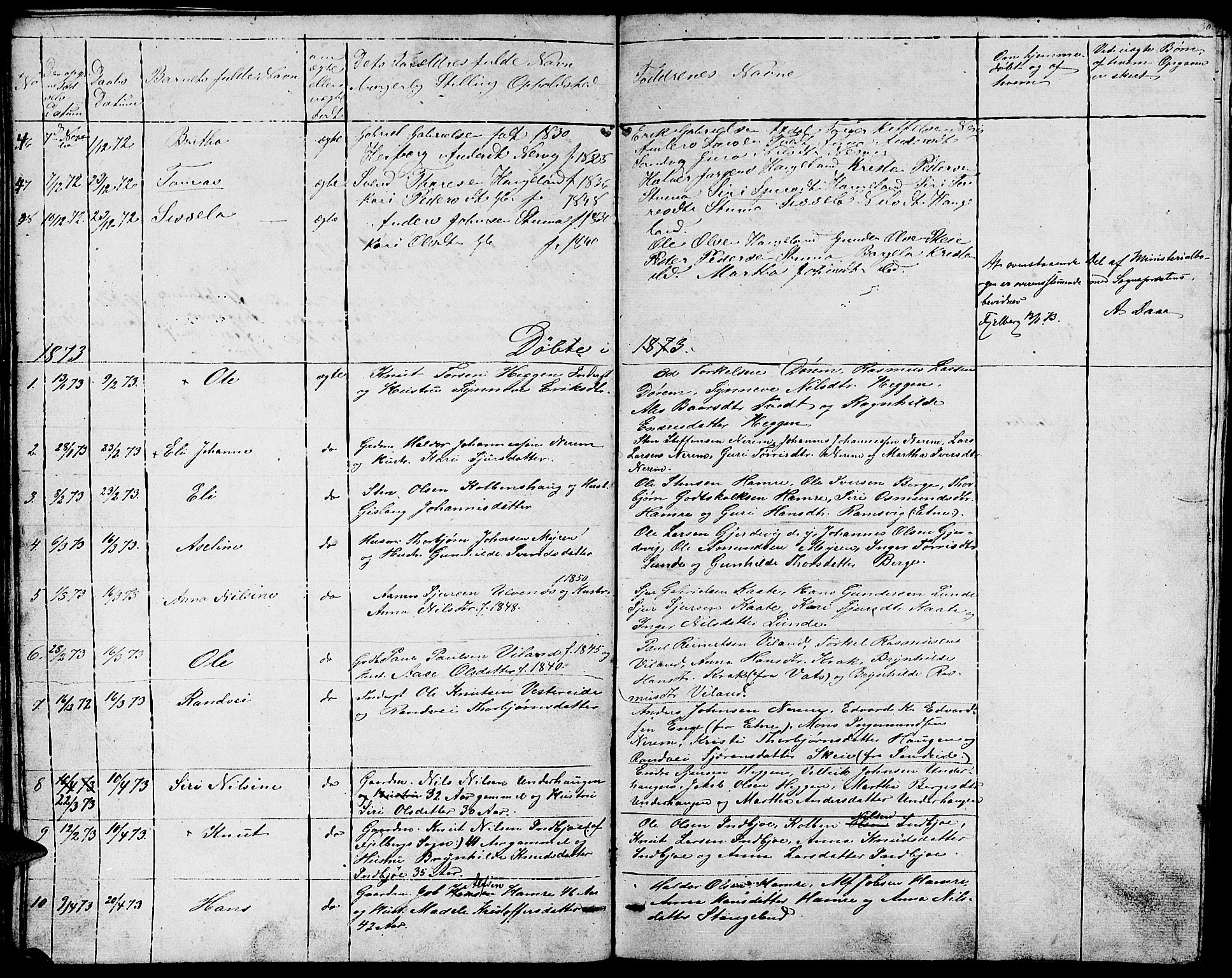 Ølen Sokneprestembete, SAB/A-79201/H/Hab: Parish register (copy) no. A 2, 1863-1875, p. 30