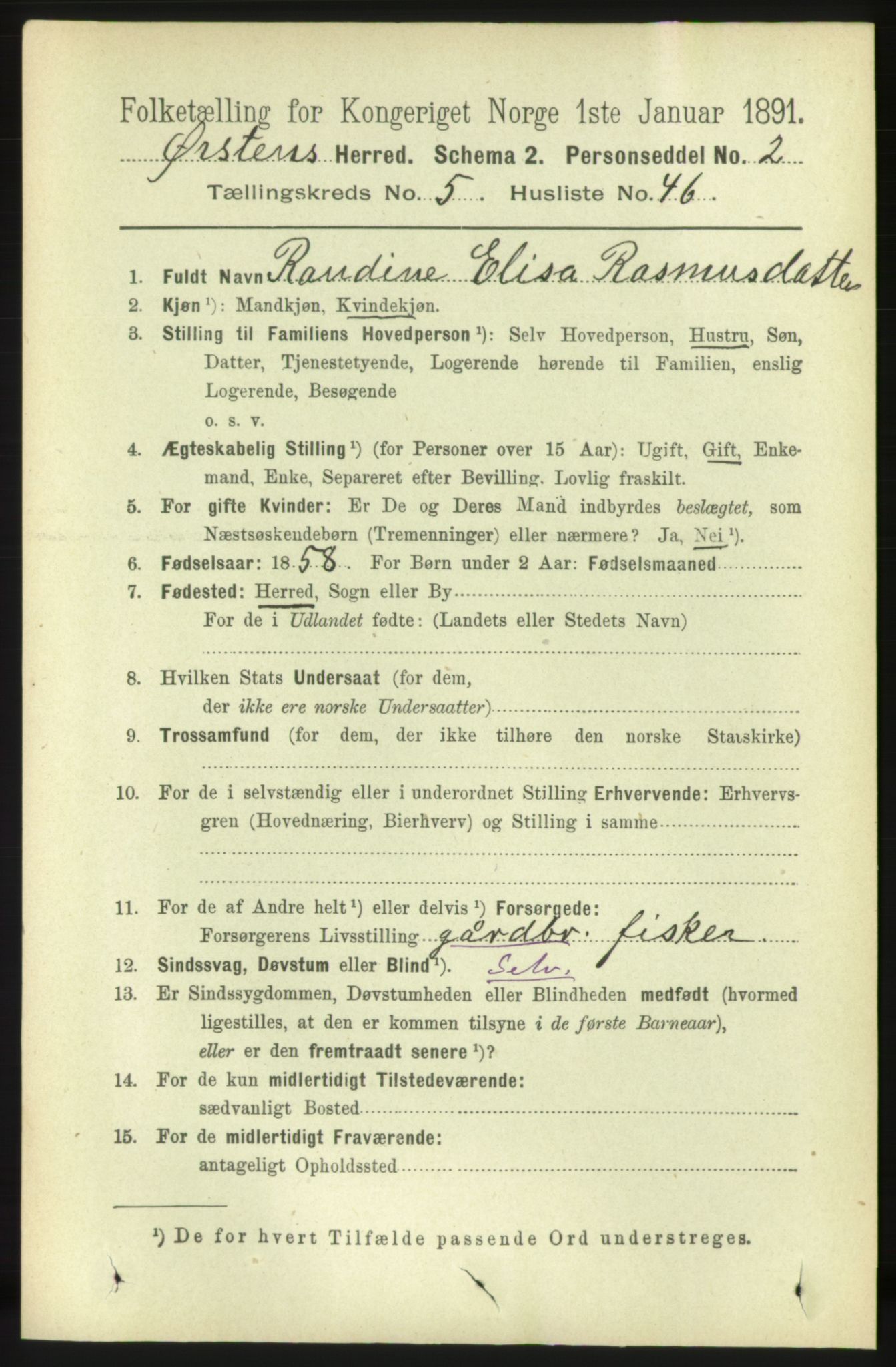 RA, 1891 census for 1520 Ørsta, 1891, p. 2544