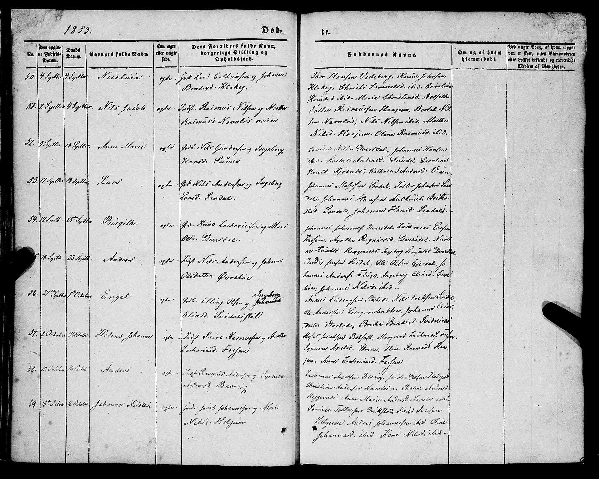 Jølster sokneprestembete, AV/SAB-A-80701/H/Haa/Haaa/L0010: Parish register (official) no. A 10, 1847-1865, p. 42