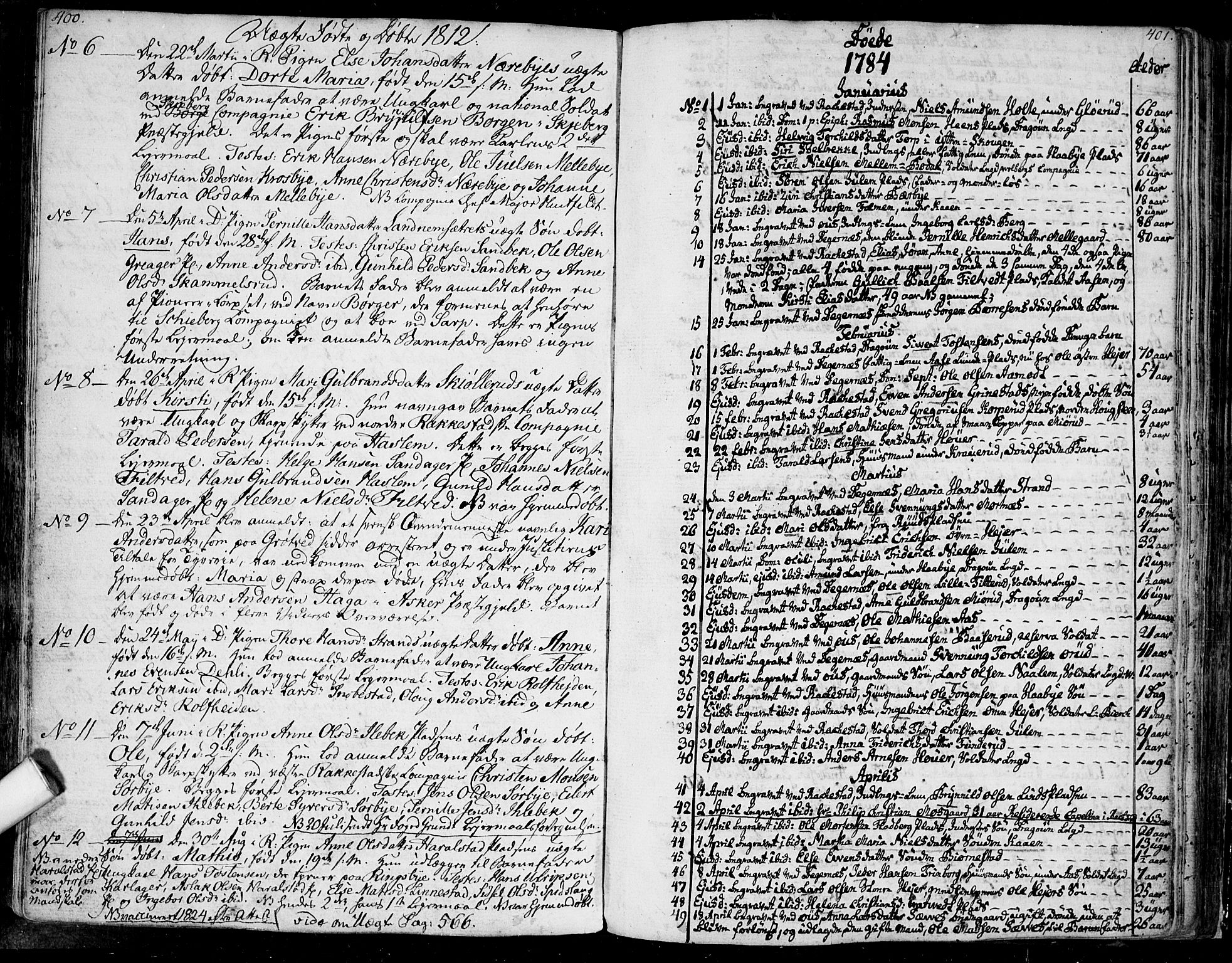 Rakkestad prestekontor Kirkebøker, SAO/A-2008/F/Fa/L0005: Parish register (official) no. I 5, 1784-1814, p. 400-401