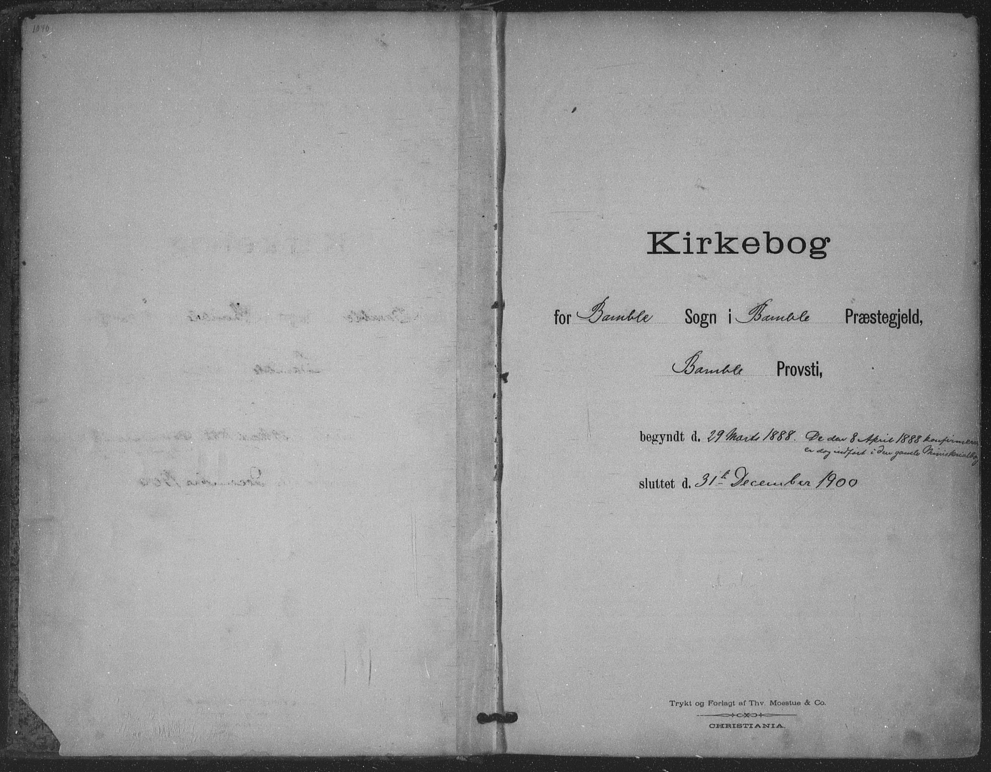 Bamble kirkebøker, SAKO/A-253/F/Fa/L0008: Parish register (official) no. I 8, 1888-1900