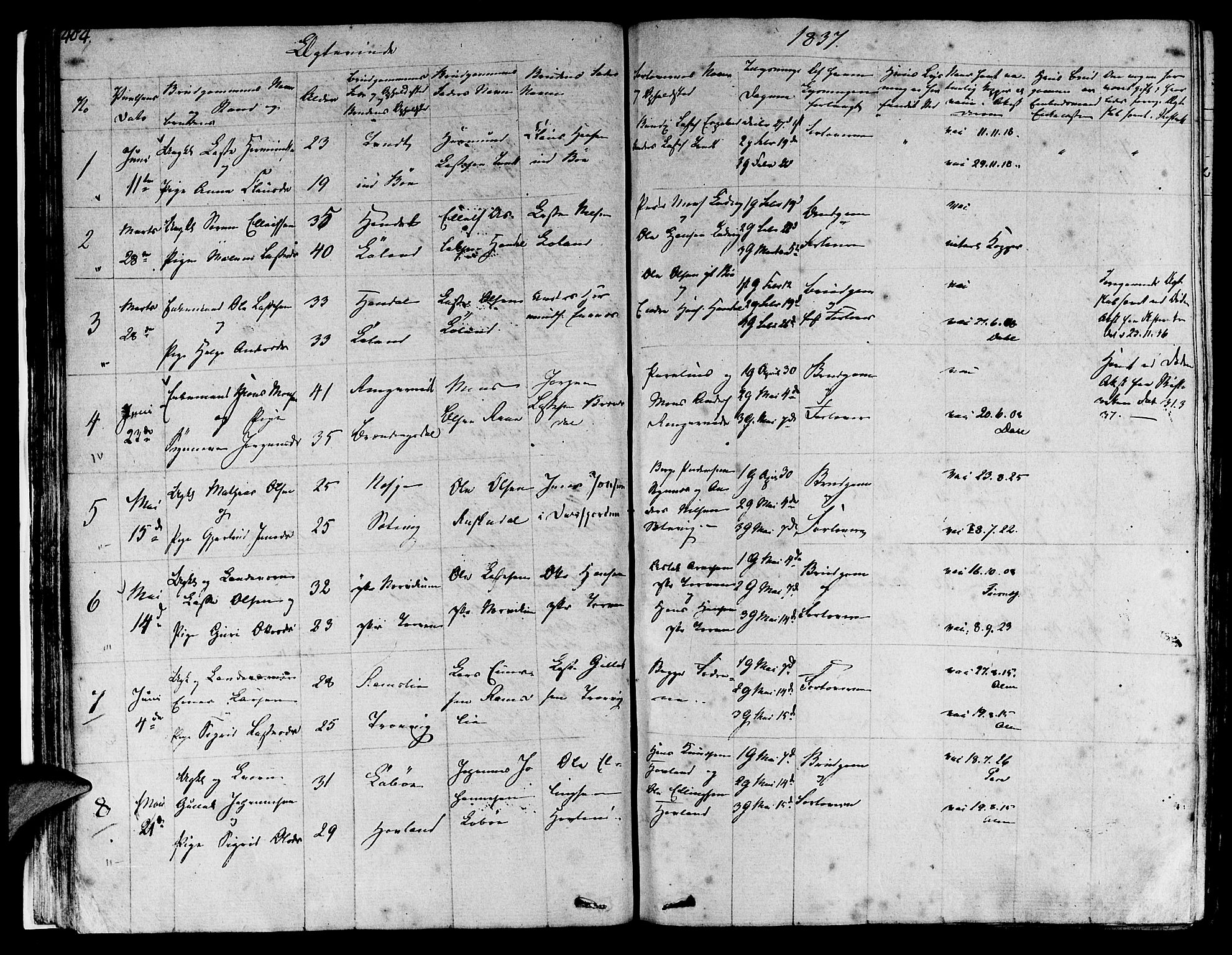 Lavik sokneprestembete, SAB/A-80901: Parish register (official) no. A 2II, 1821-1842, p. 404