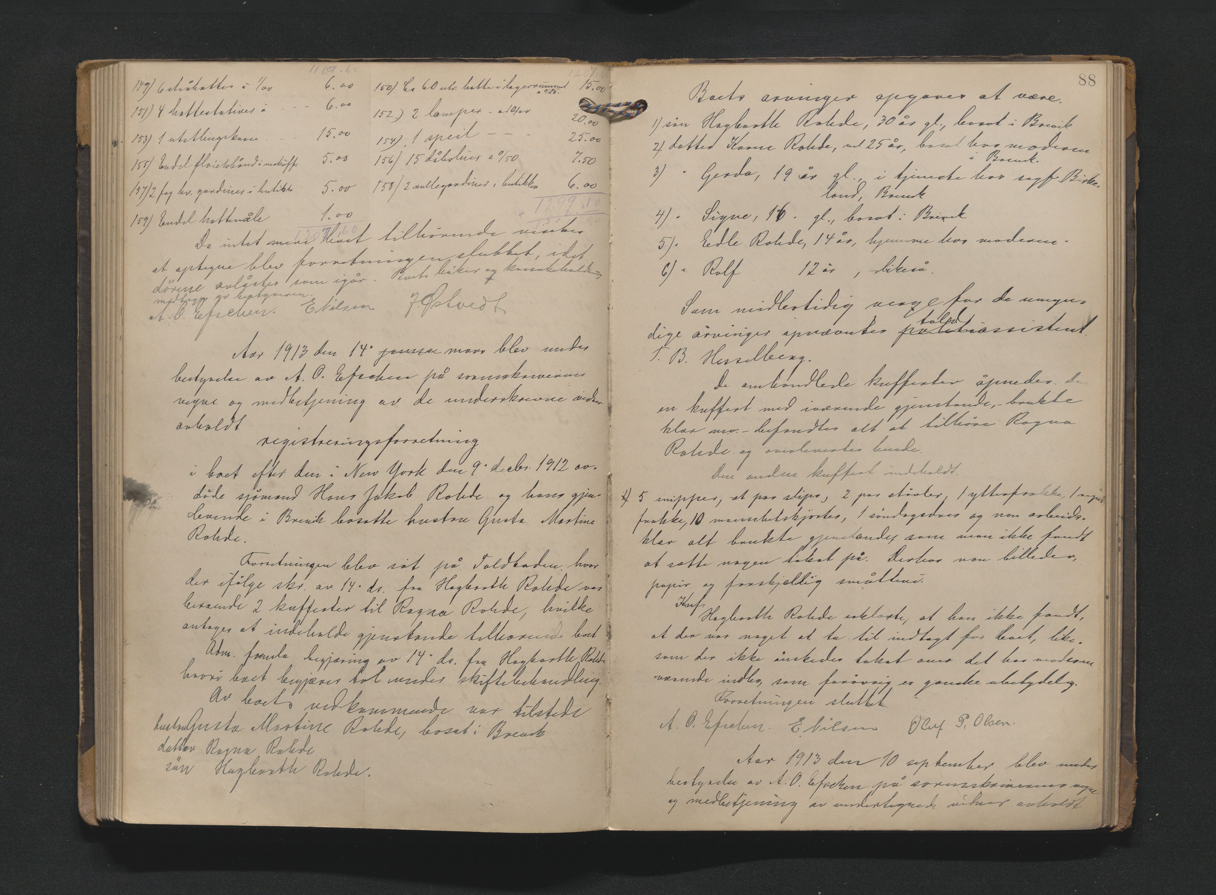 Bamble sorenskriveri, AV/SAKO-A-214/H/Hb/Hbb/Hbbe/L0001: Skifteregisreringsprotokoll, 1903-1929, p. 87b-88a