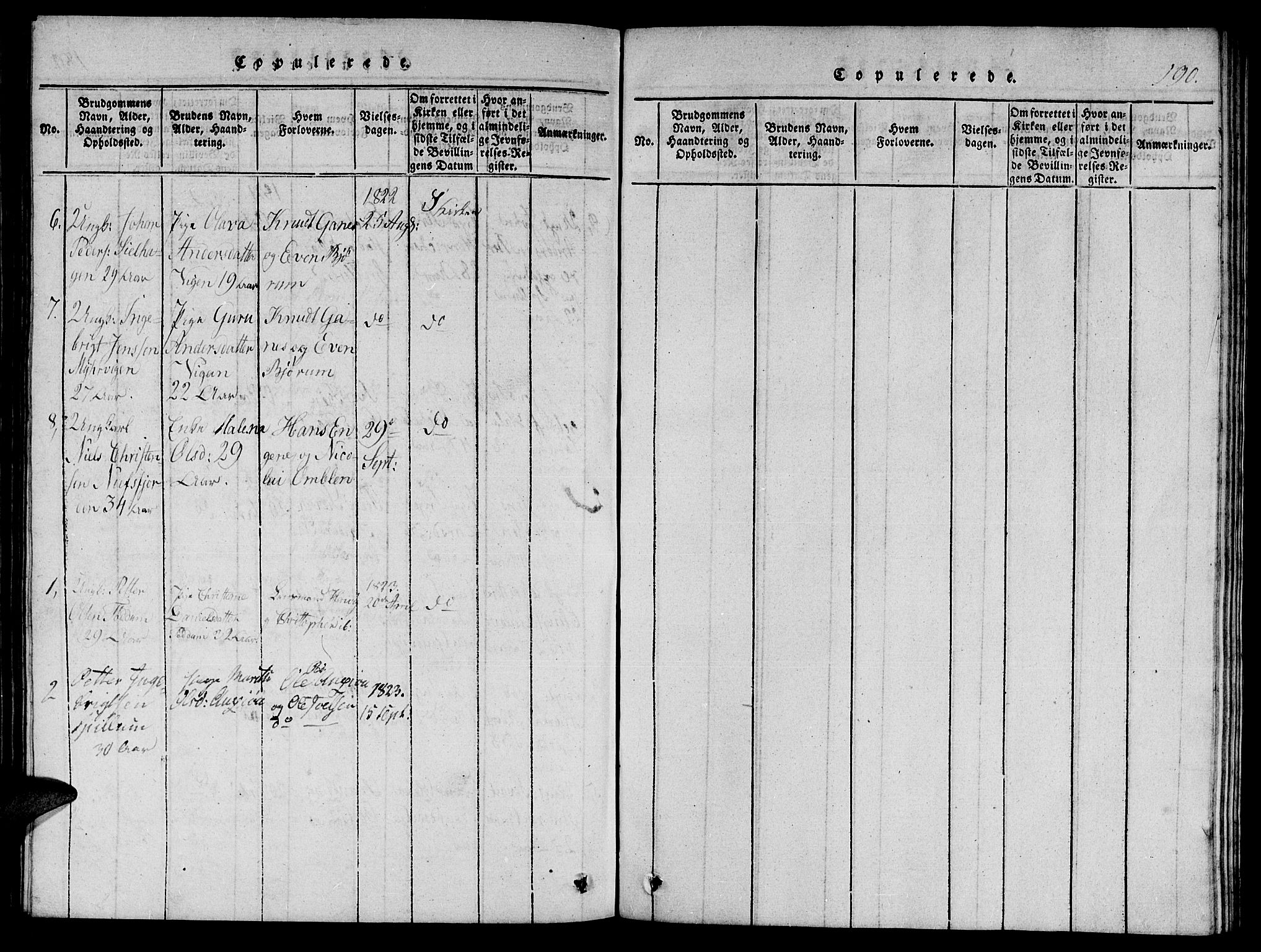 Ministerialprotokoller, klokkerbøker og fødselsregistre - Nord-Trøndelag, AV/SAT-A-1458/770/L0588: Parish register (official) no. 770A02, 1819-1823, p. 190