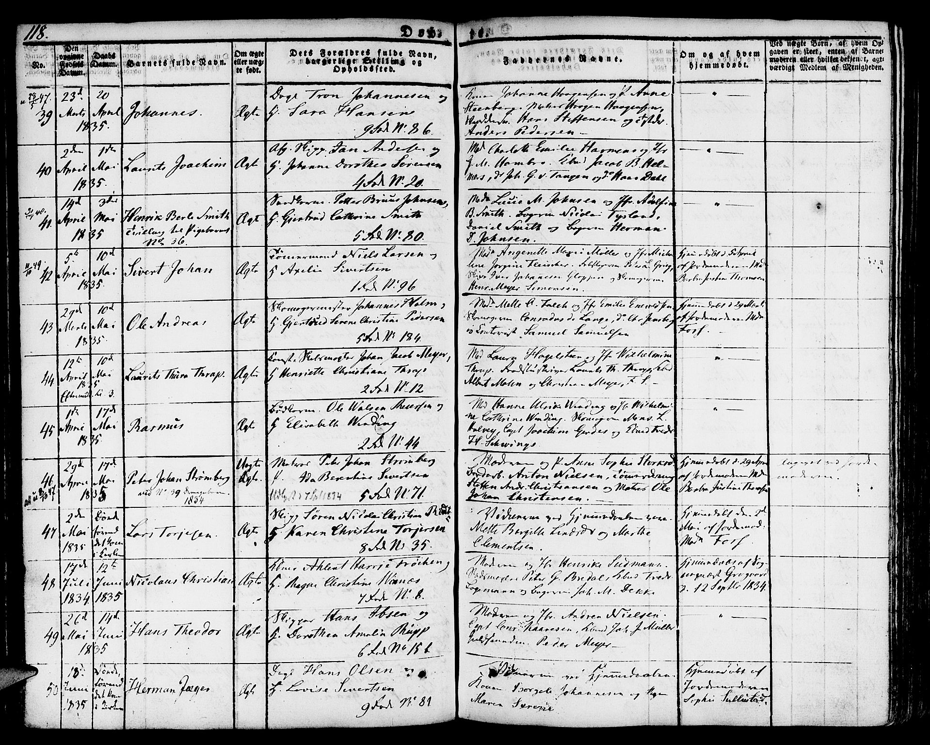 Nykirken Sokneprestembete, AV/SAB-A-77101/H/Hab: Parish register (copy) no. A 5I, 1821-1841, p. 118
