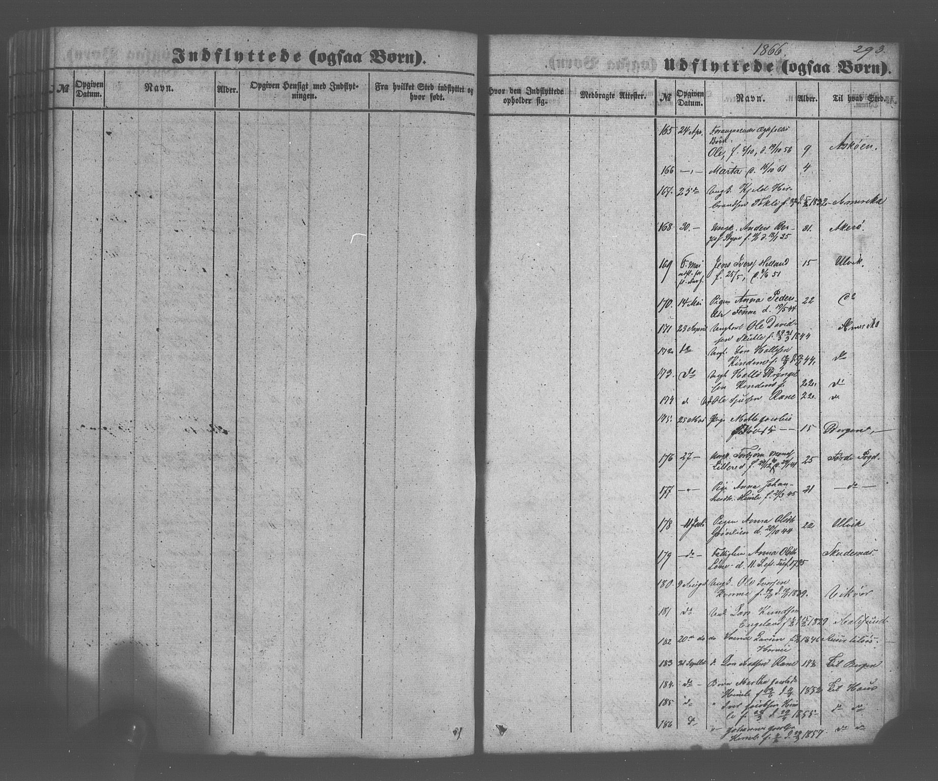 Voss sokneprestembete, SAB/A-79001/H/Haa: Parish register (official) no. A 20, 1855-1886, p. 293