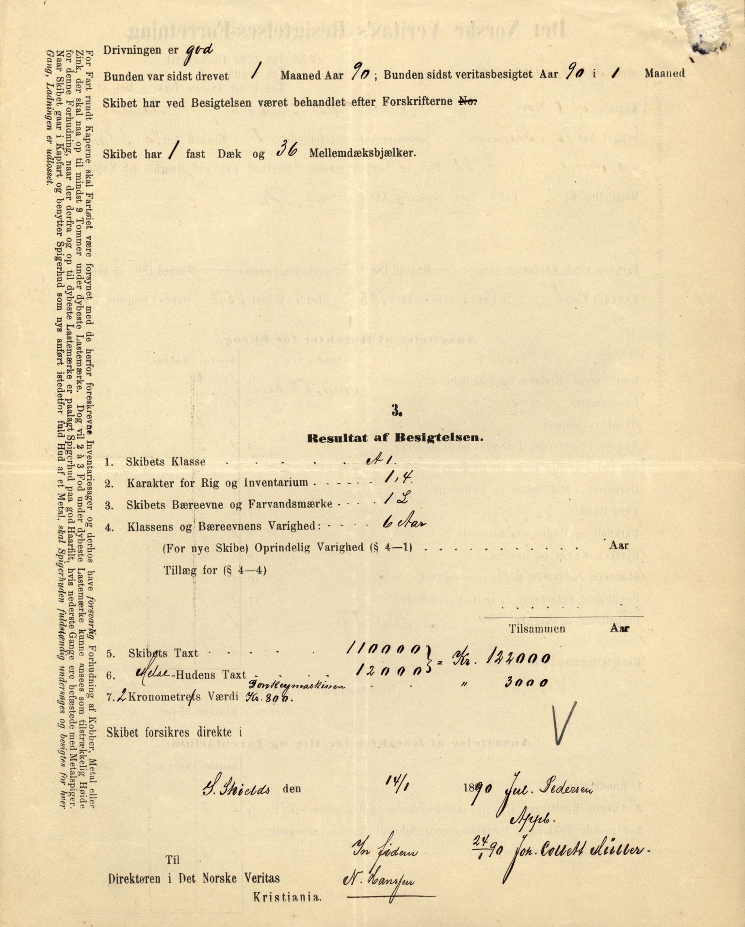 Pa 63 - Østlandske skibsassuranceforening, VEMU/A-1079/G/Ga/L0027/0011: Havaridokumenter / Louise, Lucie, Falcon, Ingeborg av Laurvig, Imperator, 1891, p. 54