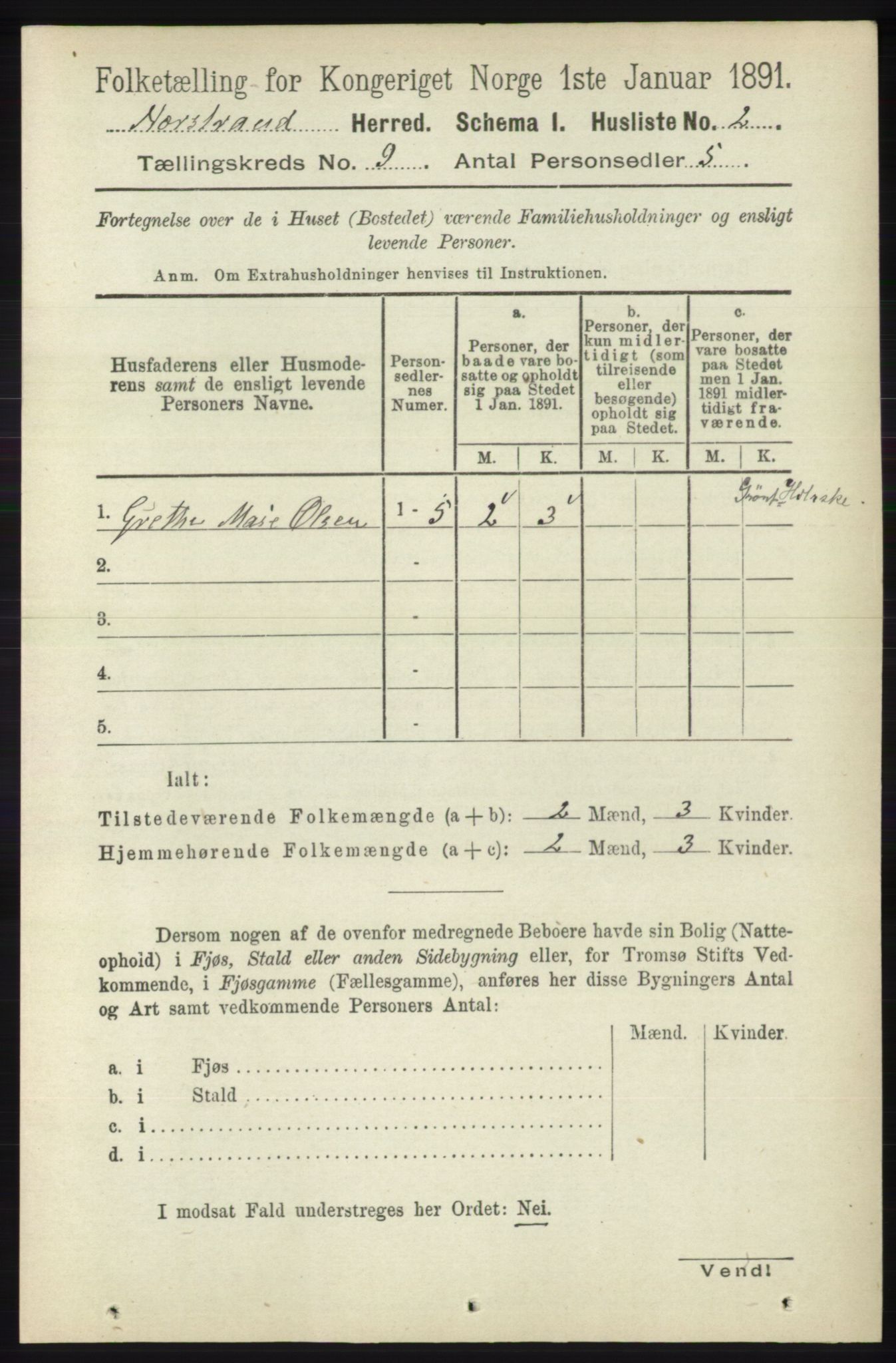 RA, 1891 census for 1139 Nedstrand, 1891, p. 1620