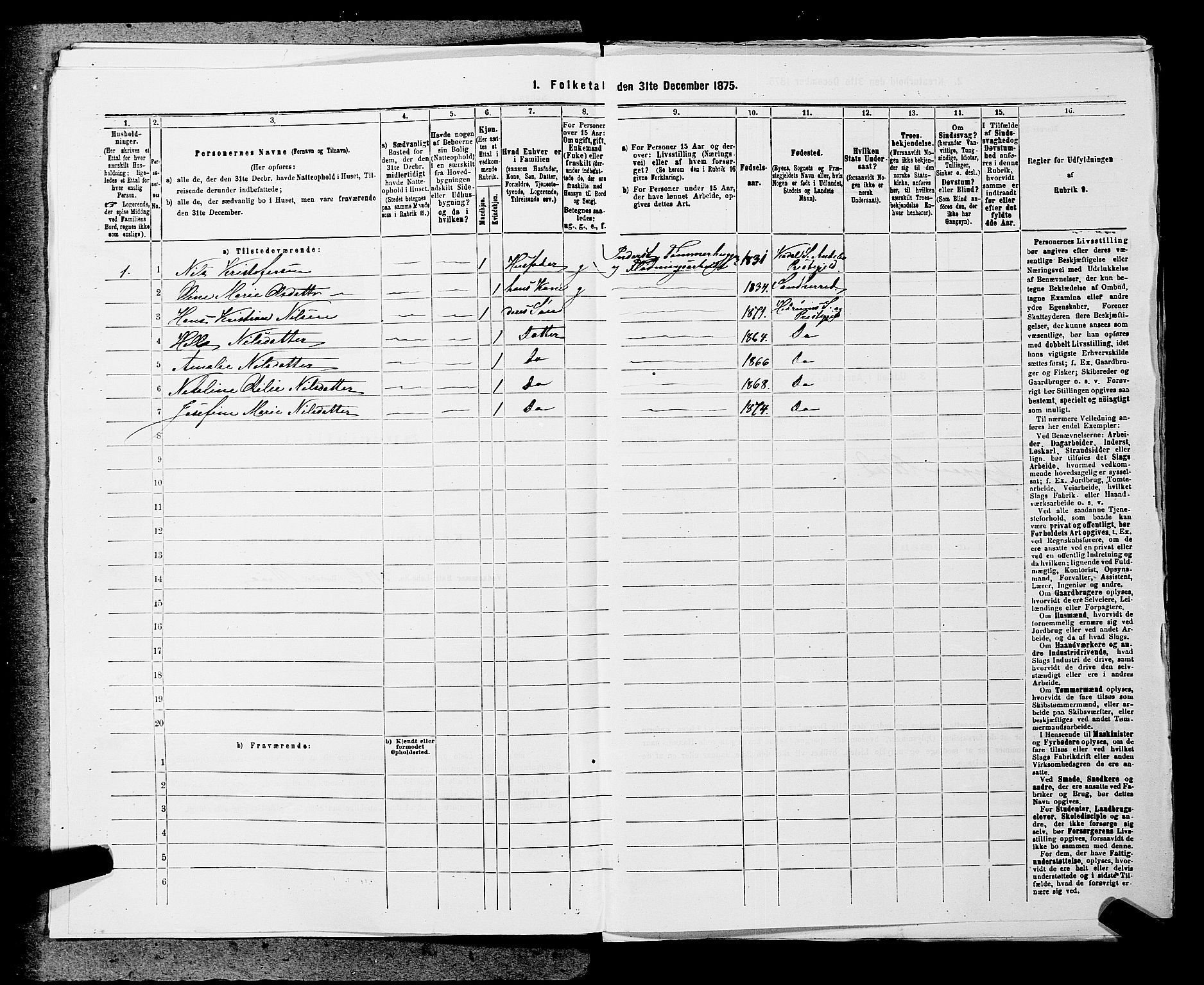 SAKO, 1875 census for 0727P Hedrum, 1875, p. 540