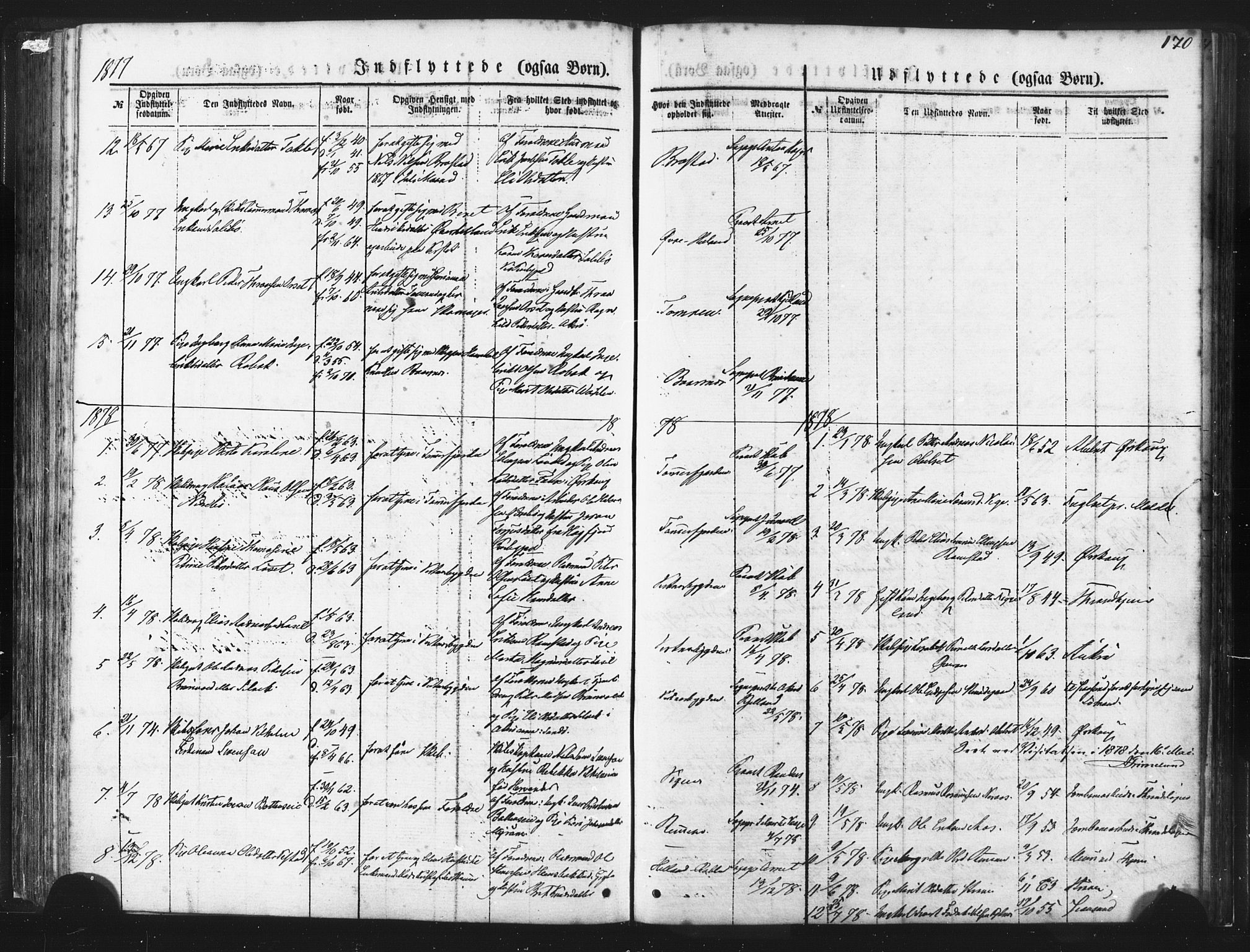 Ministerialprotokoller, klokkerbøker og fødselsregistre - Møre og Romsdal, AV/SAT-A-1454/539/L0530: Parish register (official) no. 539A03, 1872-1886, p. 170