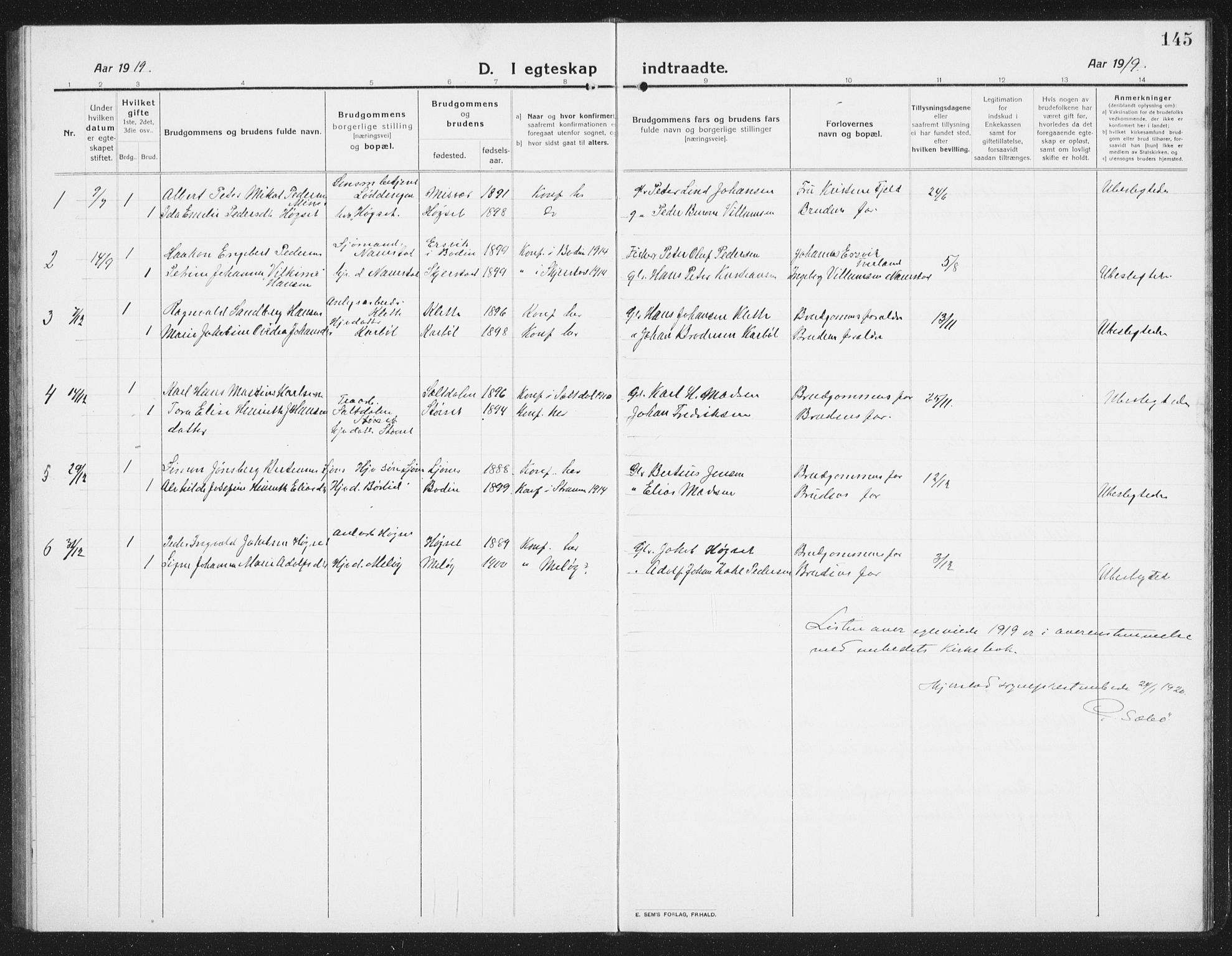 Ministerialprotokoller, klokkerbøker og fødselsregistre - Nordland, AV/SAT-A-1459/852/L0757: Parish register (copy) no. 852C08, 1916-1934, p. 145