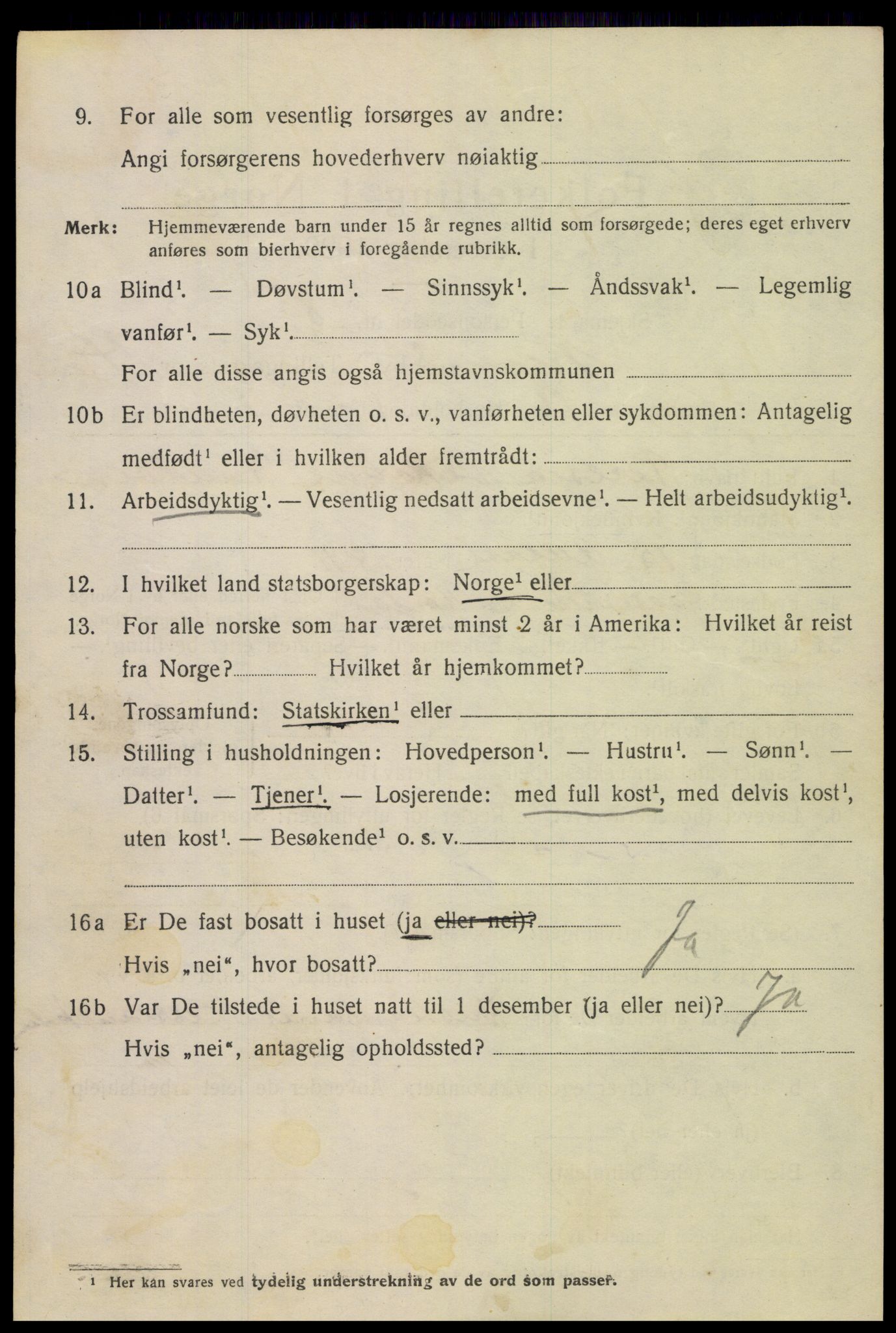 SAK, 1920 census for Kristiansand, 1920, p. 15654