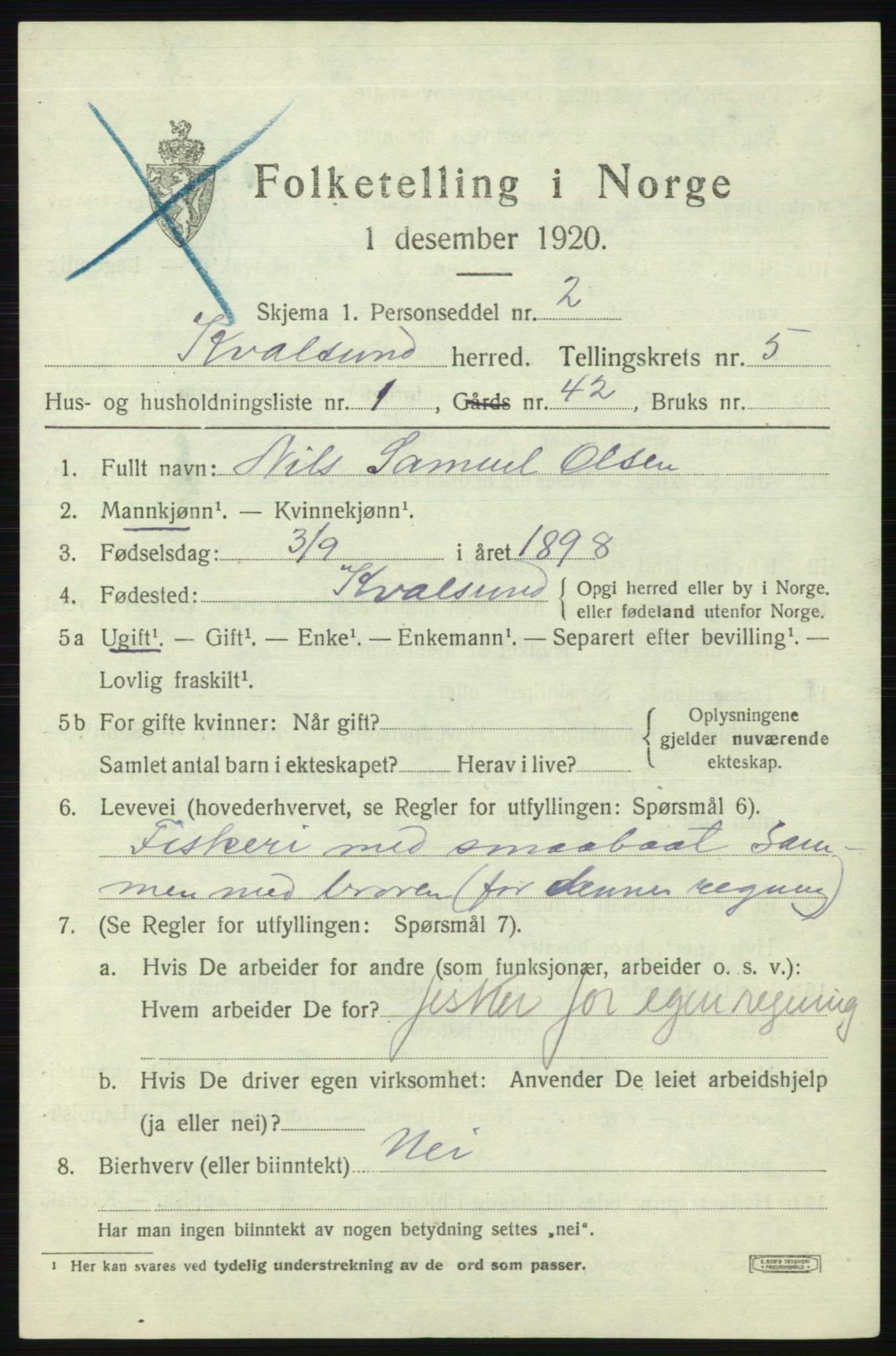 SATØ, 1920 census for , 1920, p. 1584