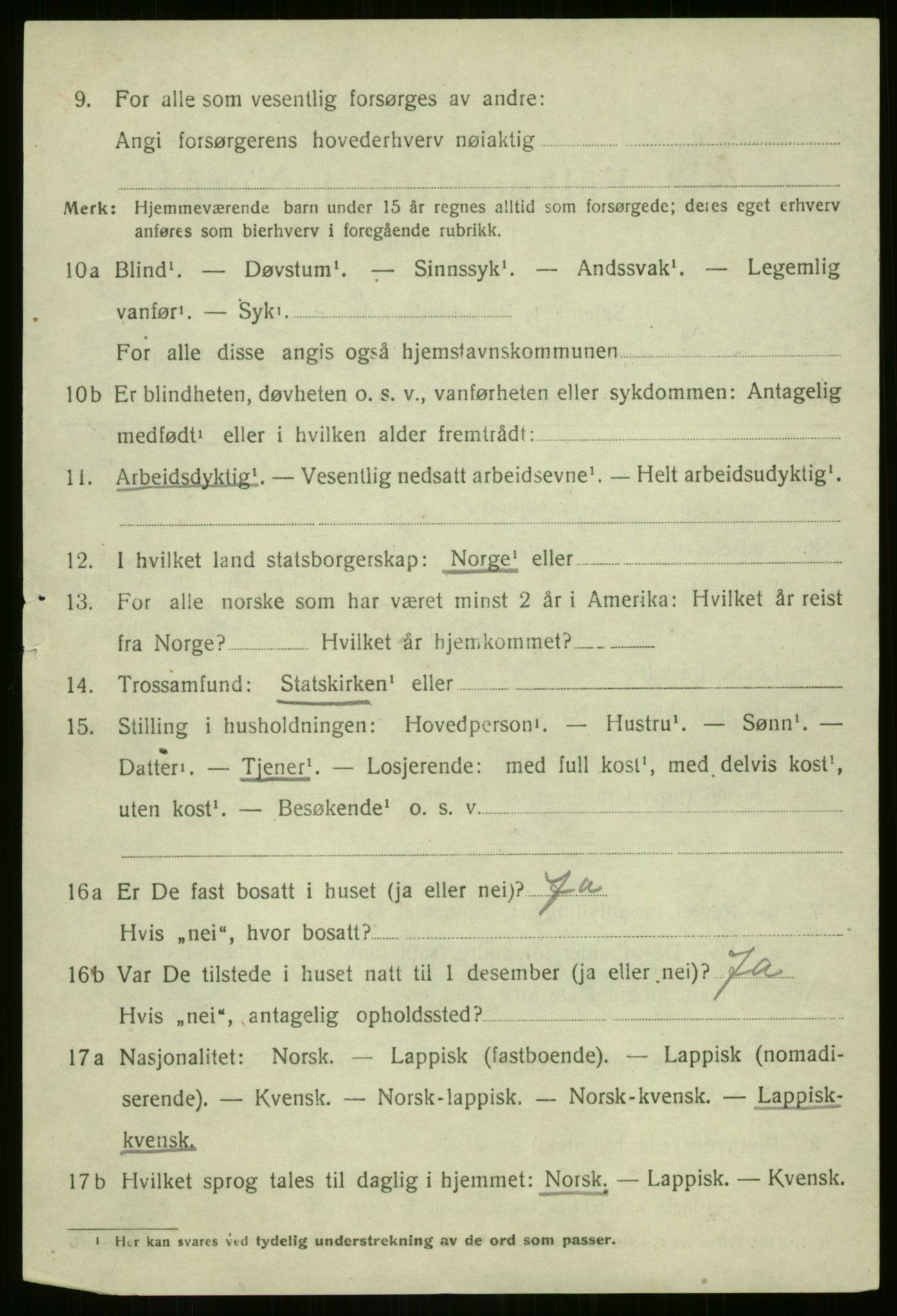 SATØ, 1920 census for Kvænangen, 1920, p. 3627