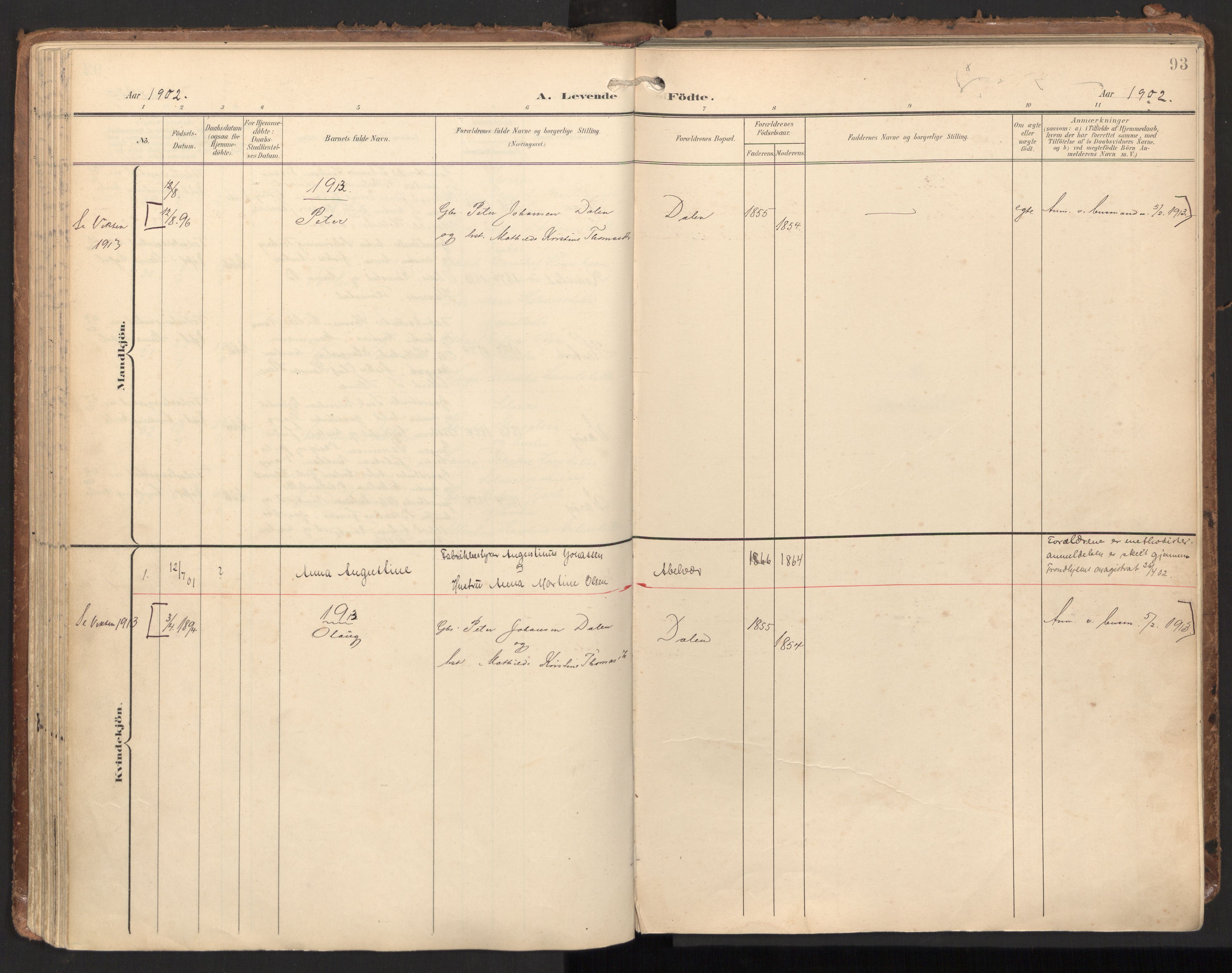 Ministerialprotokoller, klokkerbøker og fødselsregistre - Nord-Trøndelag, SAT/A-1458/784/L0677: Parish register (official) no. 784A12, 1900-1920, p. 93