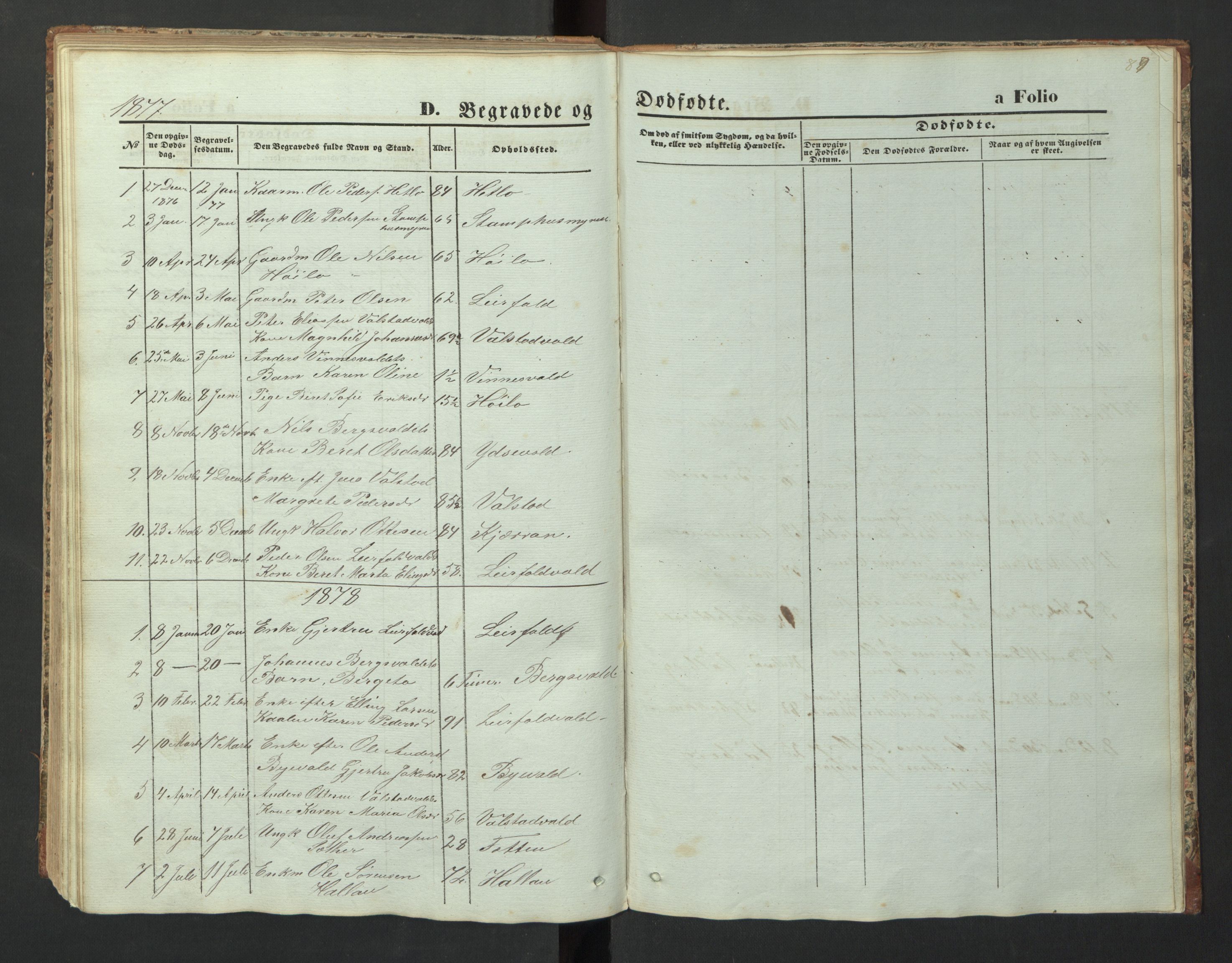 Ministerialprotokoller, klokkerbøker og fødselsregistre - Nord-Trøndelag, AV/SAT-A-1458/726/L0271: Parish register (copy) no. 726C02, 1869-1897, p. 89