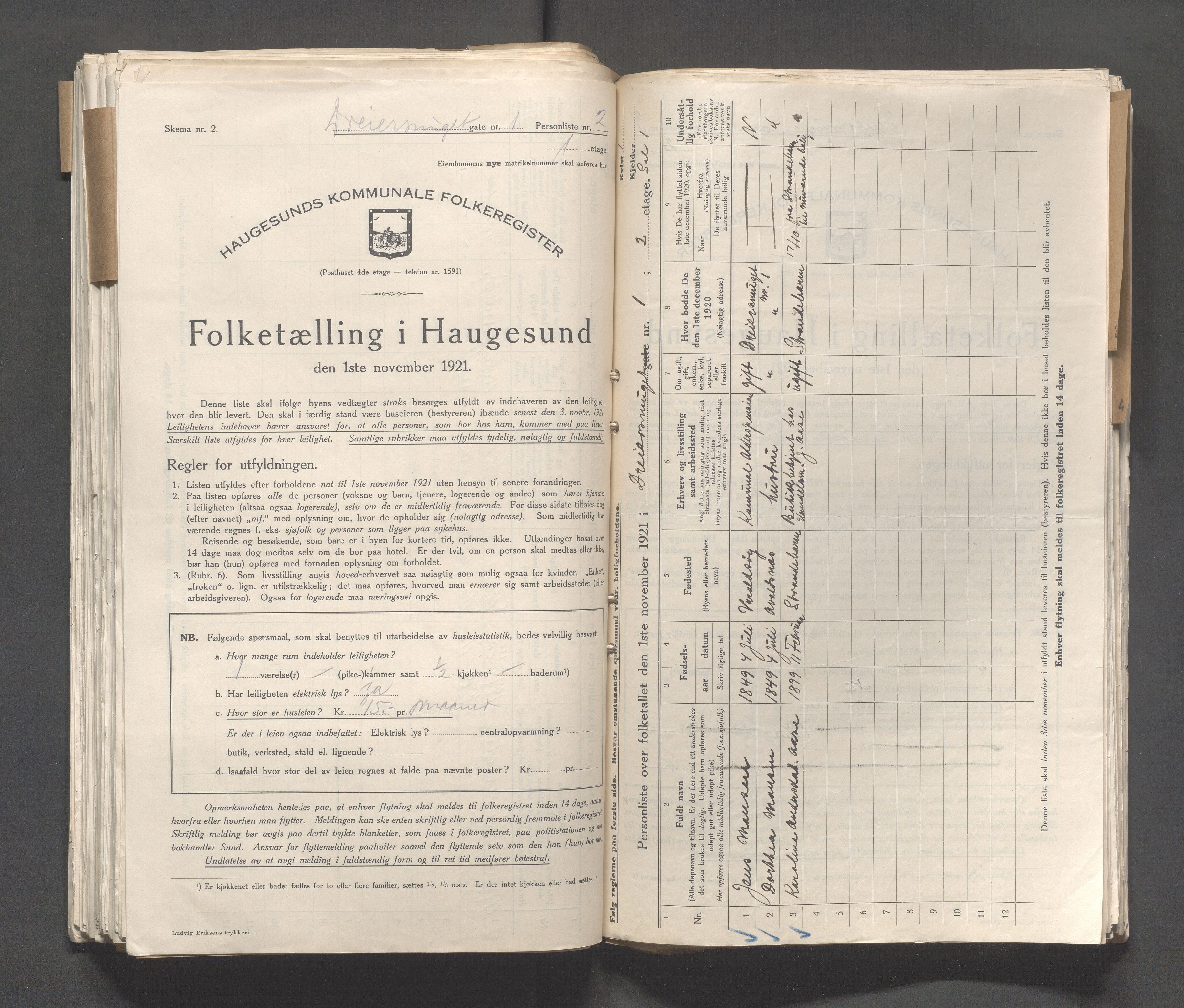 IKAR, Local census 1.11.1921 for Haugesund, 1921, p. 648