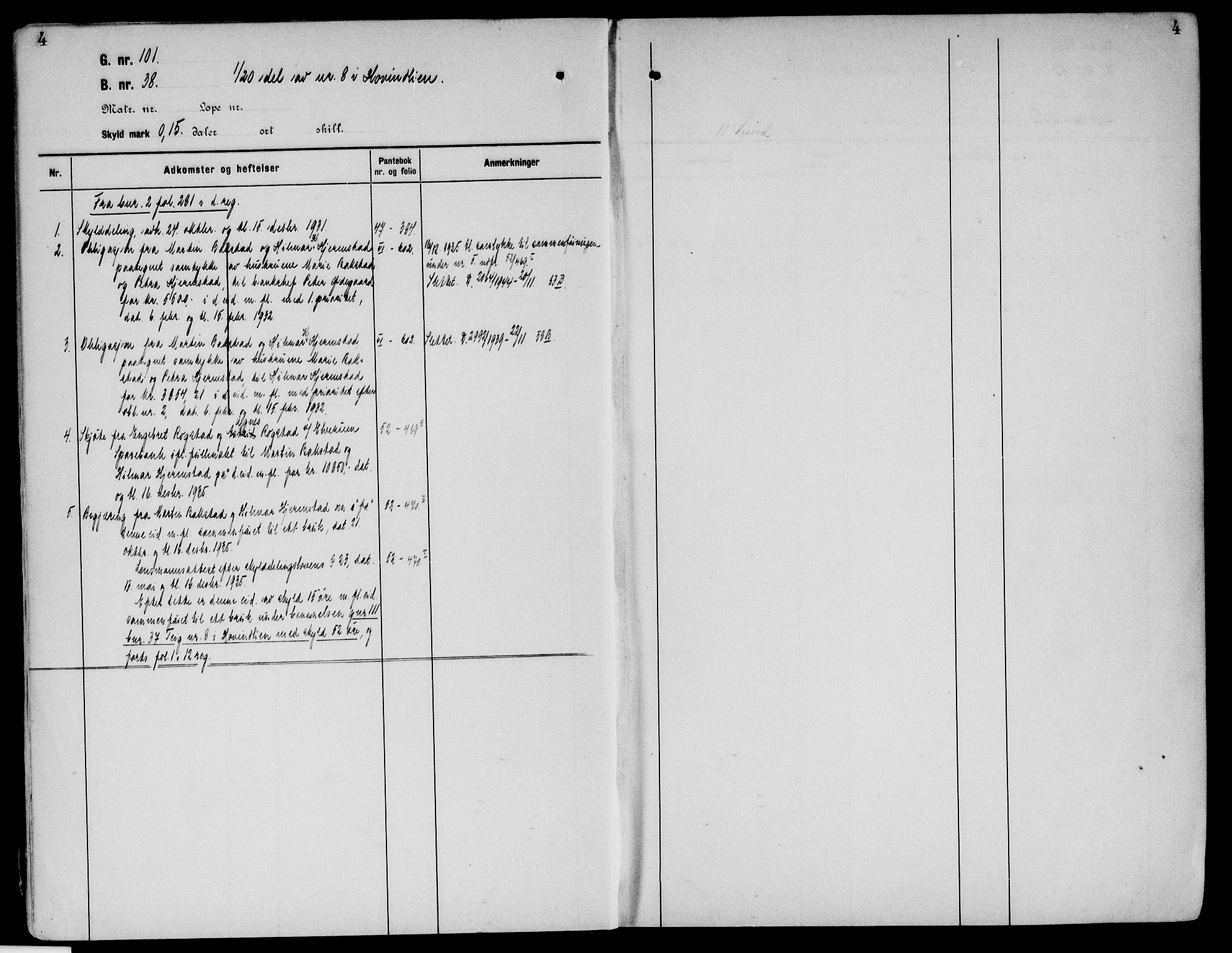 Sør-Østerdal sorenskriveri, AV/SAH-TING-018/H/Ha/Haa/L0029: Mortgage register no. 11, 1922-1954, p. 4