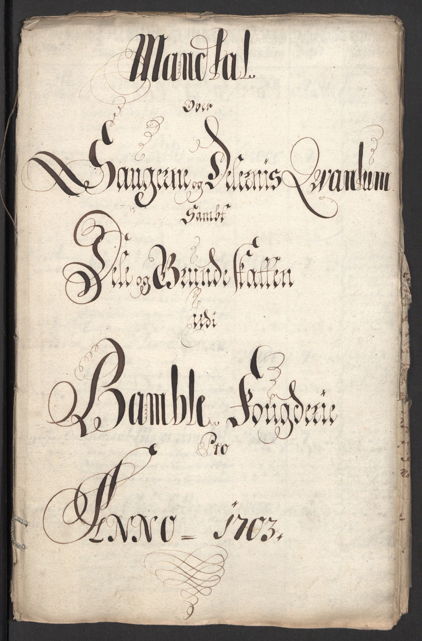 Rentekammeret inntil 1814, Reviderte regnskaper, Fogderegnskap, RA/EA-4092/R36/L2109: Fogderegnskap Øvre og Nedre Telemark og Bamble, 1703, p. 196