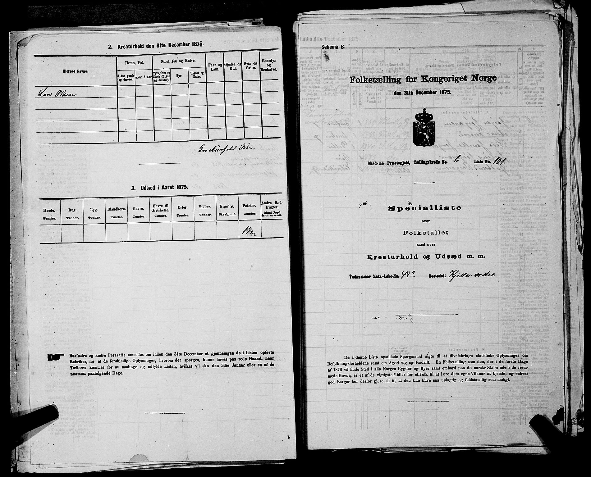 RA, 1875 census for 0231P Skedsmo, 1875, p. 930