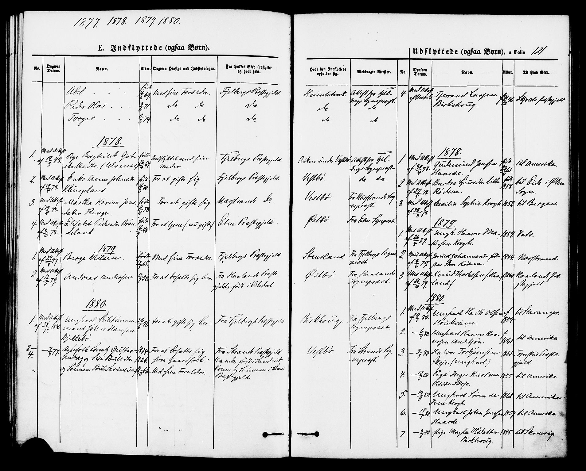 Vikedal sokneprestkontor, AV/SAST-A-101840/01/IV: Parish register (official) no. A 8, 1868-1885, p. 121