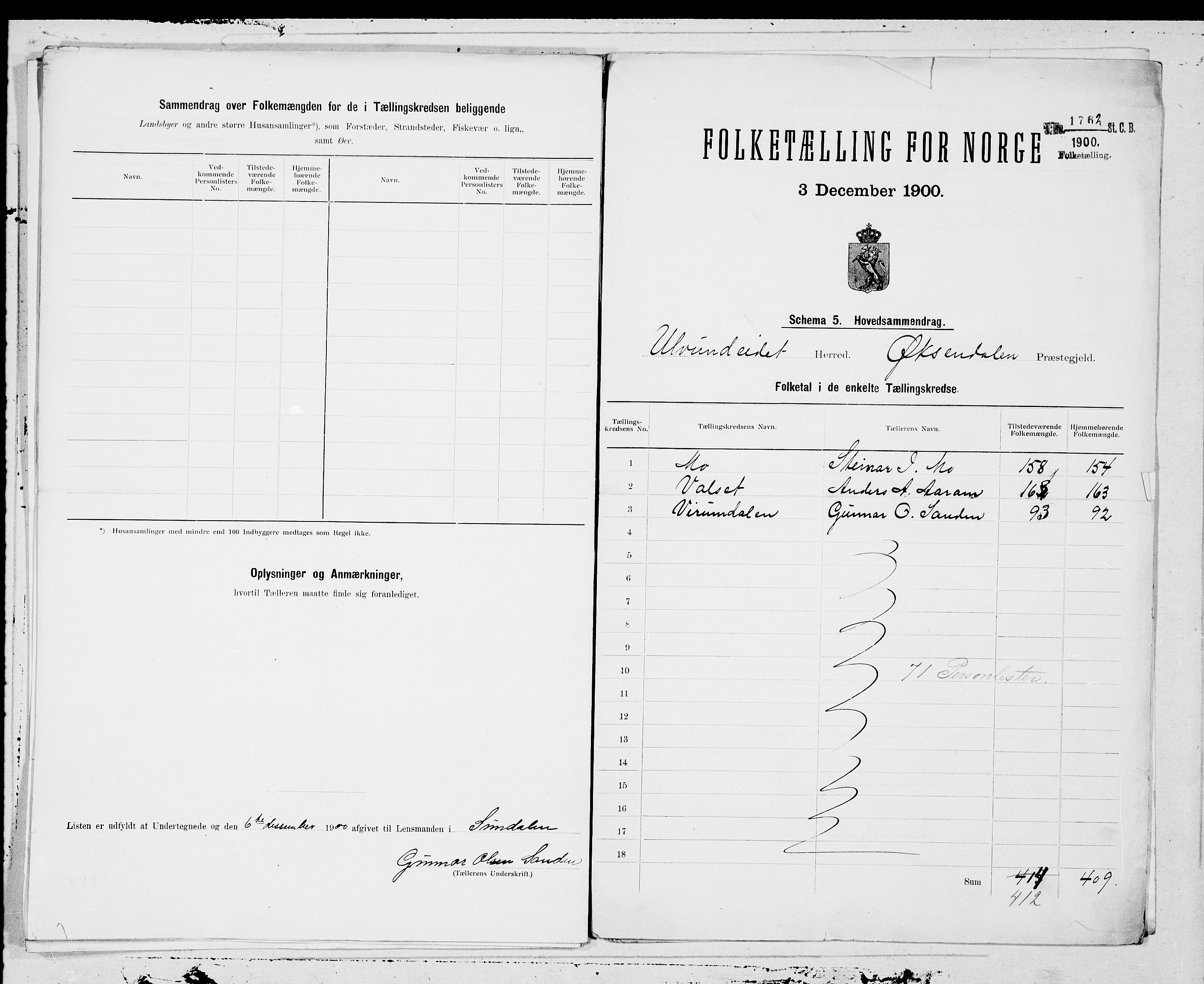 SAT, 1900 census for Ålvundeid, 1900, p. 8