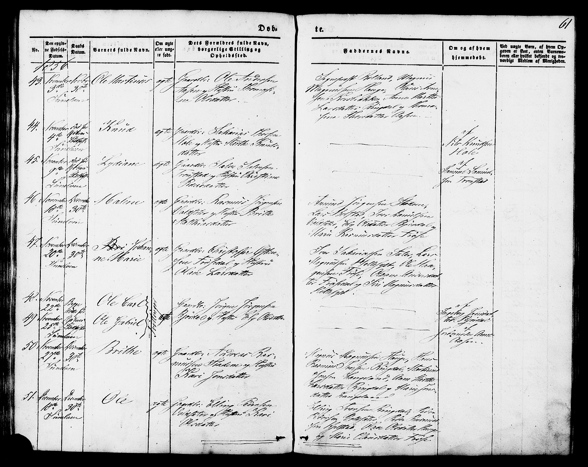 Ministerialprotokoller, klokkerbøker og fødselsregistre - Møre og Romsdal, AV/SAT-A-1454/517/L0222: Parish register (official) no. 517A02, 1846-1862, p. 61