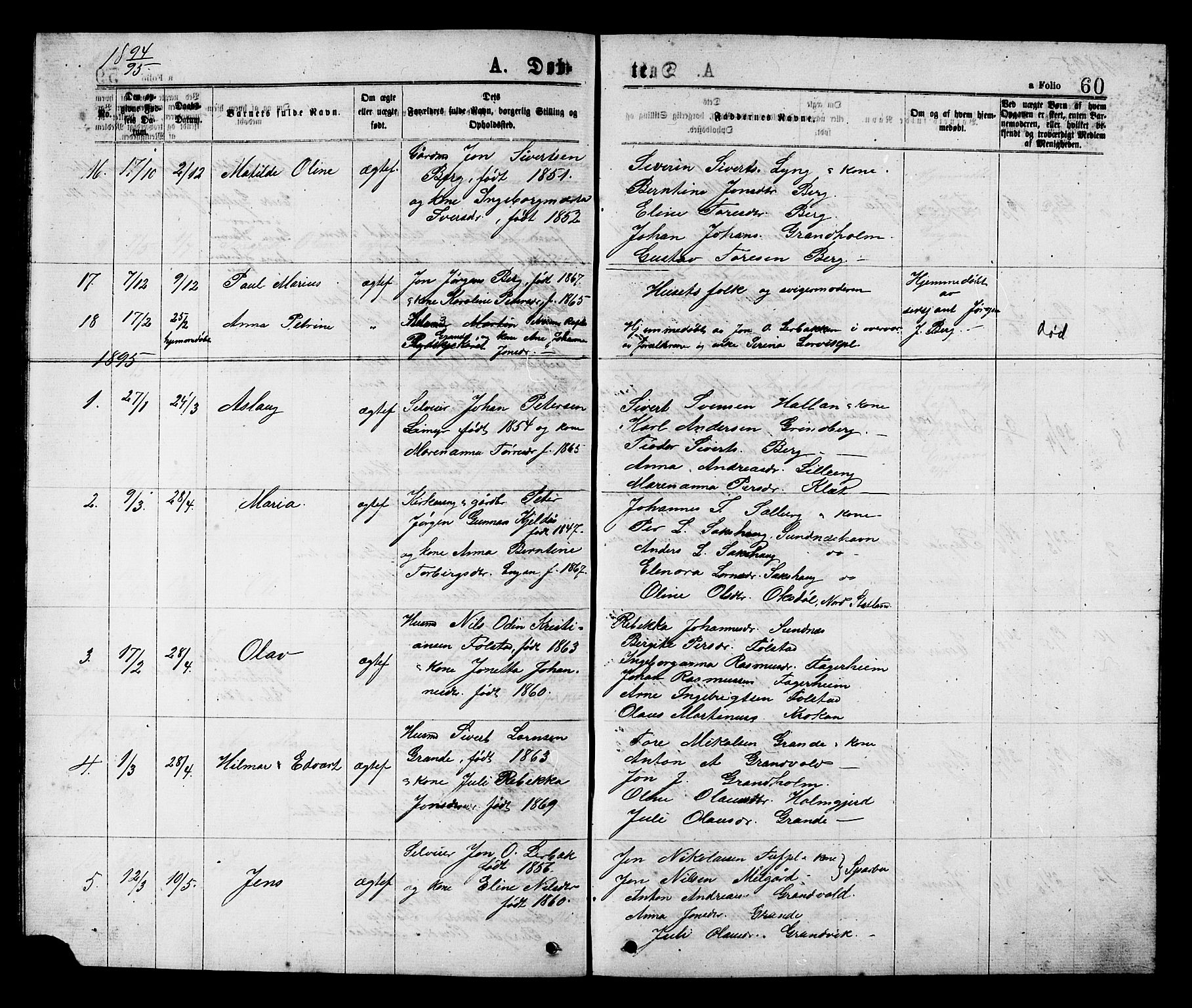 Ministerialprotokoller, klokkerbøker og fødselsregistre - Nord-Trøndelag, AV/SAT-A-1458/731/L0311: Parish register (copy) no. 731C02, 1875-1911, p. 60
