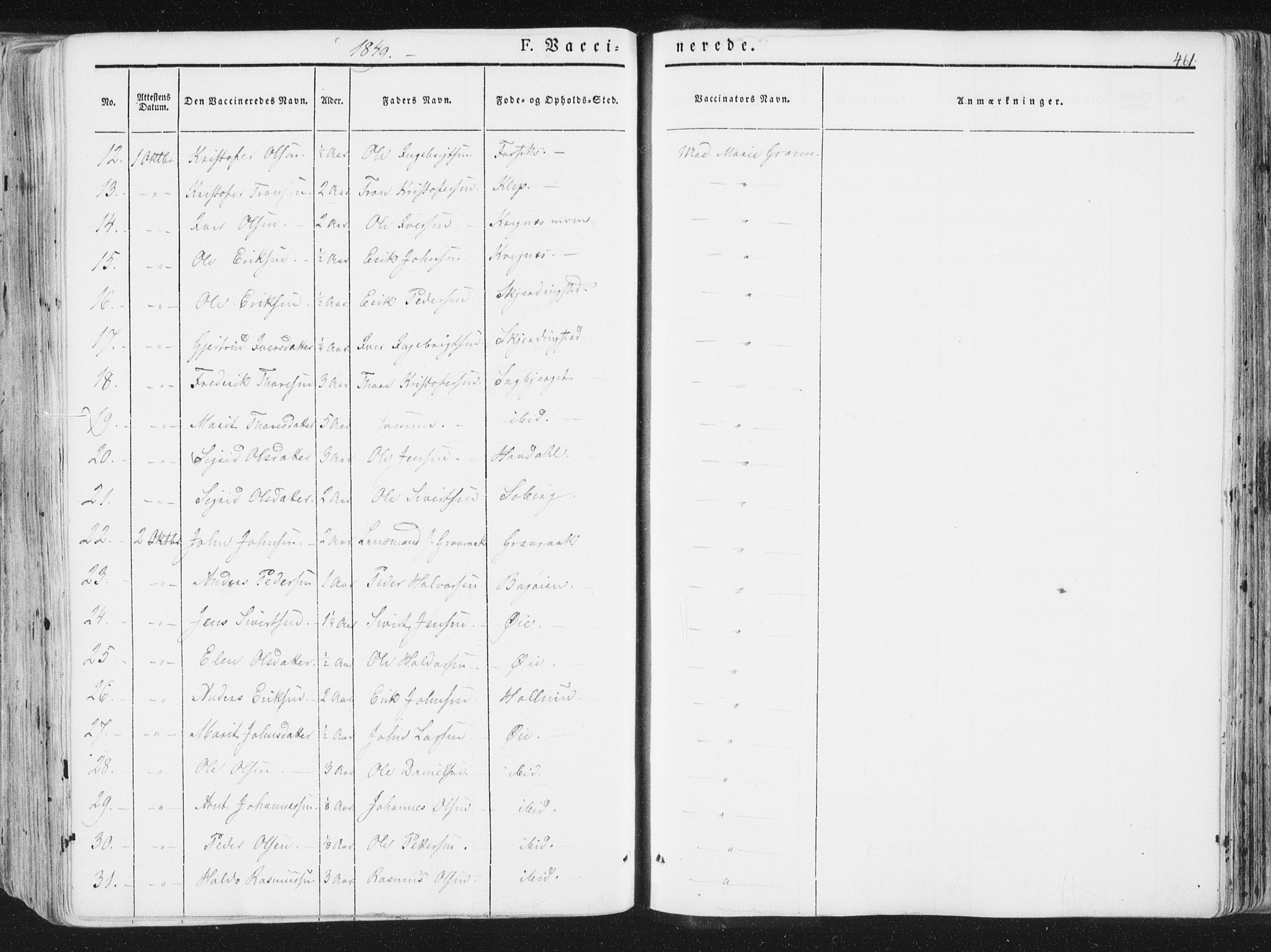 Ministerialprotokoller, klokkerbøker og fødselsregistre - Sør-Trøndelag, SAT/A-1456/691/L1074: Parish register (official) no. 691A06, 1842-1852, p. 461