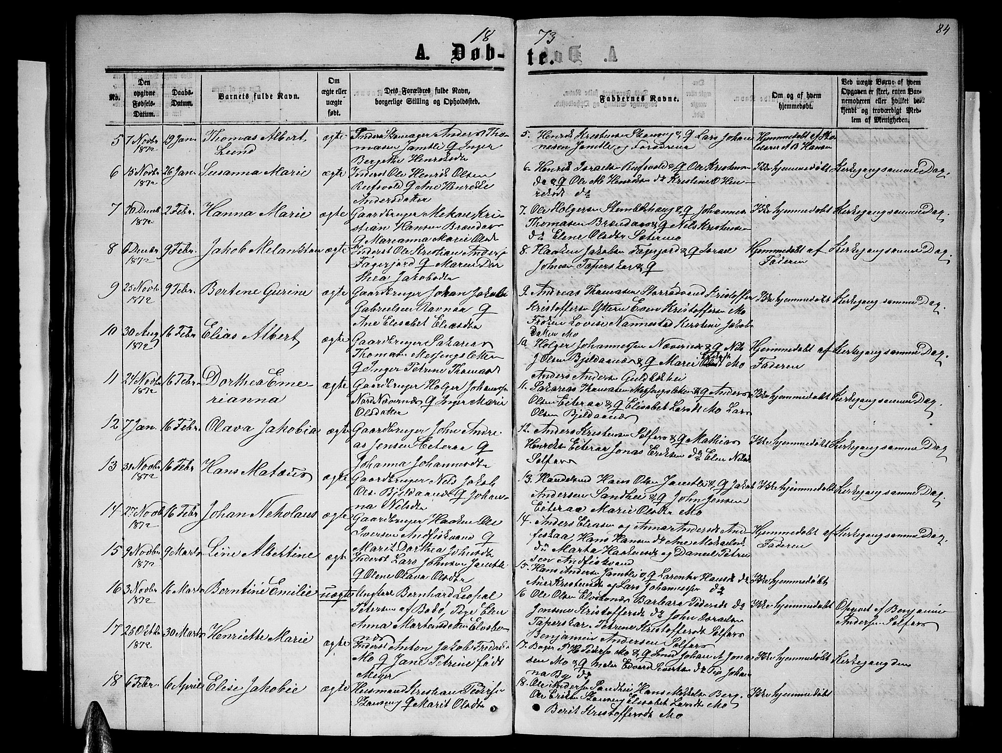 Ministerialprotokoller, klokkerbøker og fødselsregistre - Nordland, SAT/A-1459/827/L0415: Parish register (copy) no. 827C04, 1864-1886, p. 84