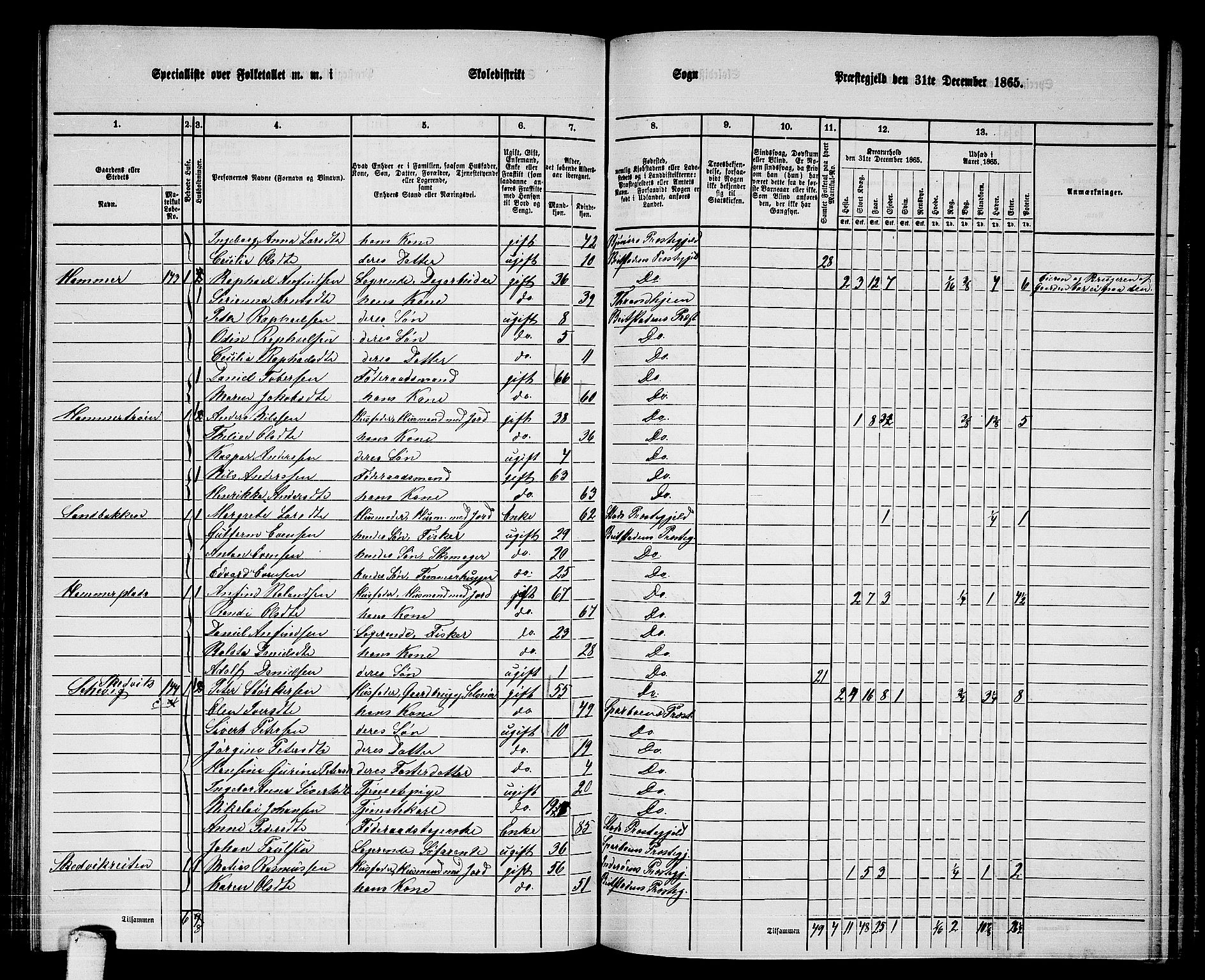 RA, 1865 census for Beitstad, 1865, p. 125