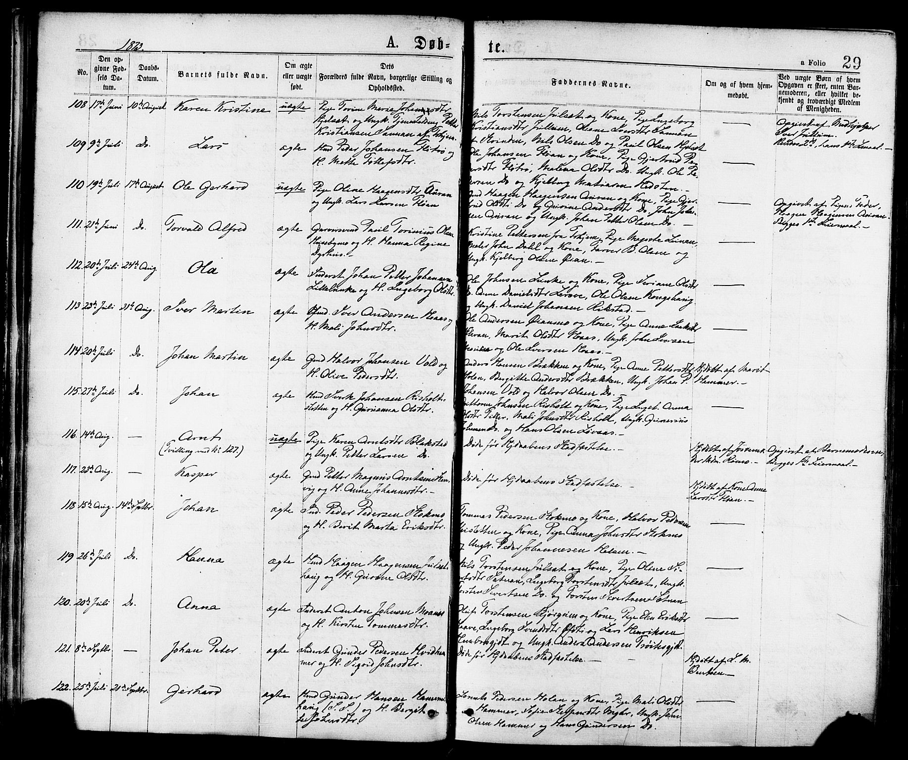 Ministerialprotokoller, klokkerbøker og fødselsregistre - Nord-Trøndelag, AV/SAT-A-1458/709/L0076: Parish register (official) no. 709A16, 1871-1879, p. 29