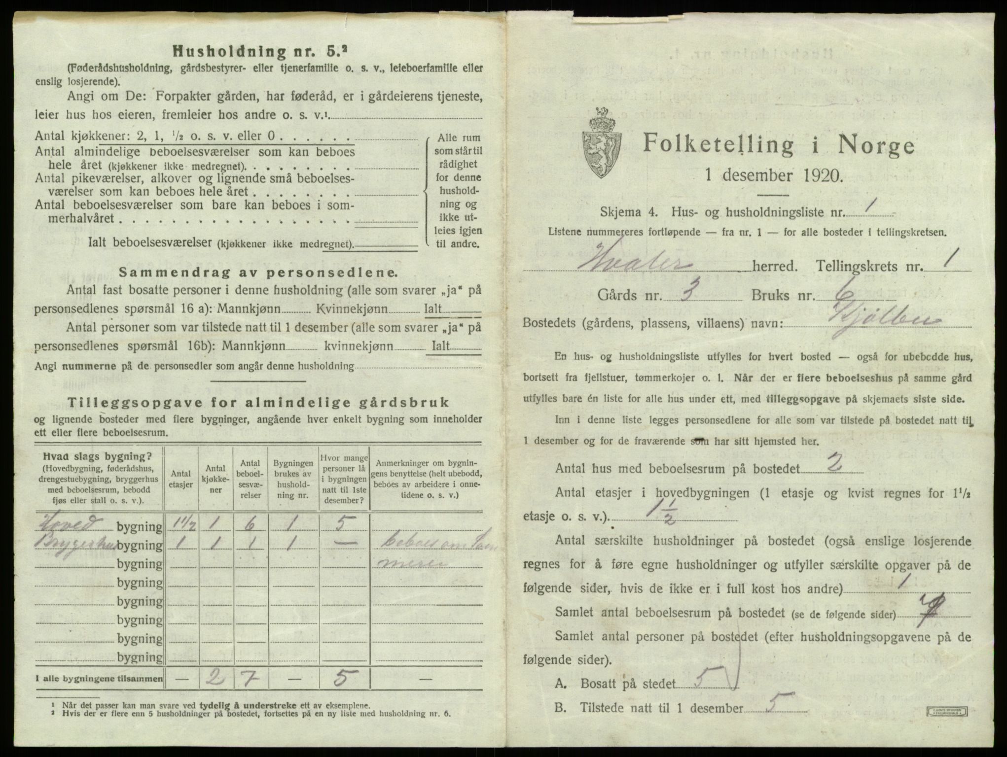 SAO, 1920 census for Hvaler, 1920, p. 42