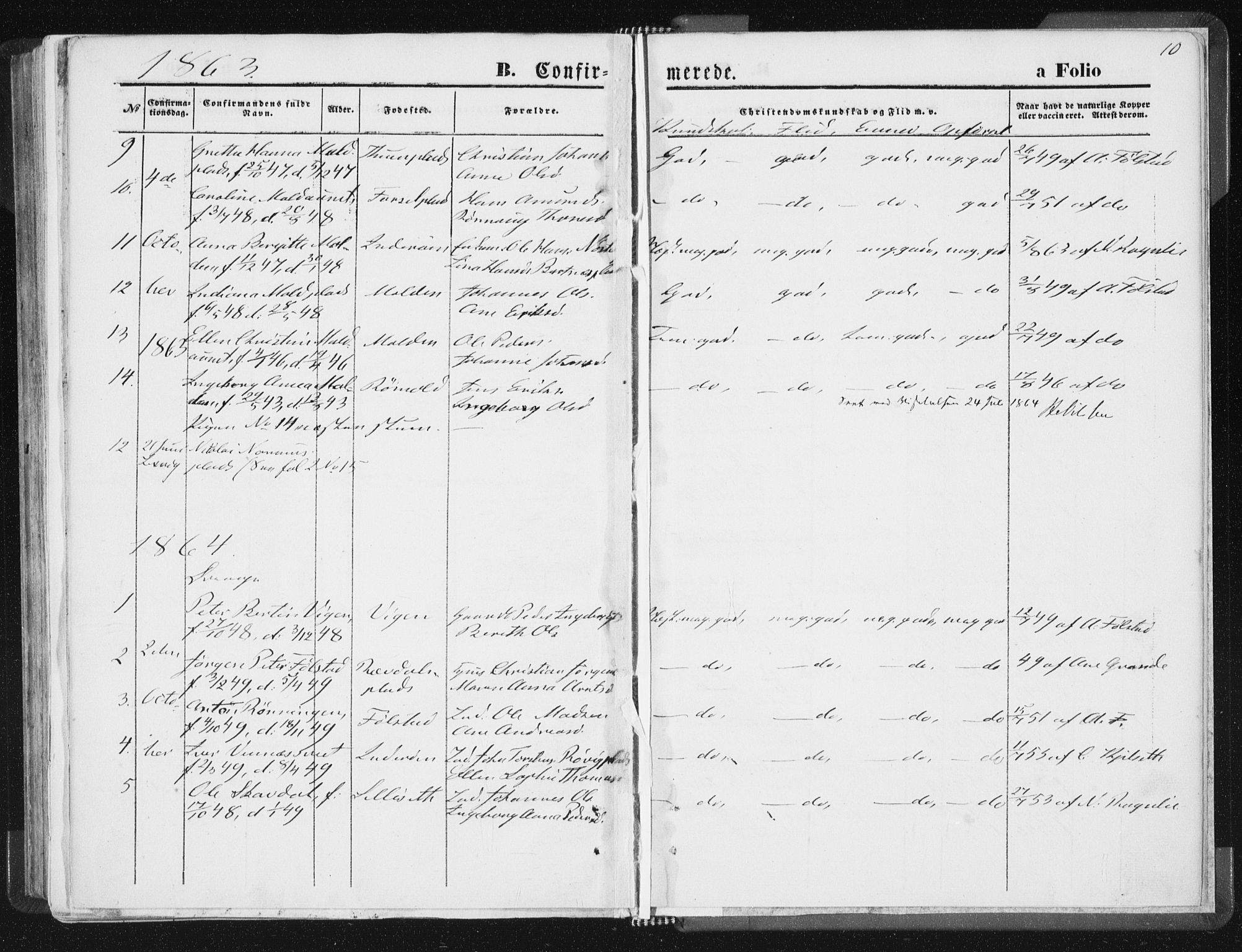 Ministerialprotokoller, klokkerbøker og fødselsregistre - Nord-Trøndelag, SAT/A-1458/744/L0418: Parish register (official) no. 744A02, 1843-1866, p. 10