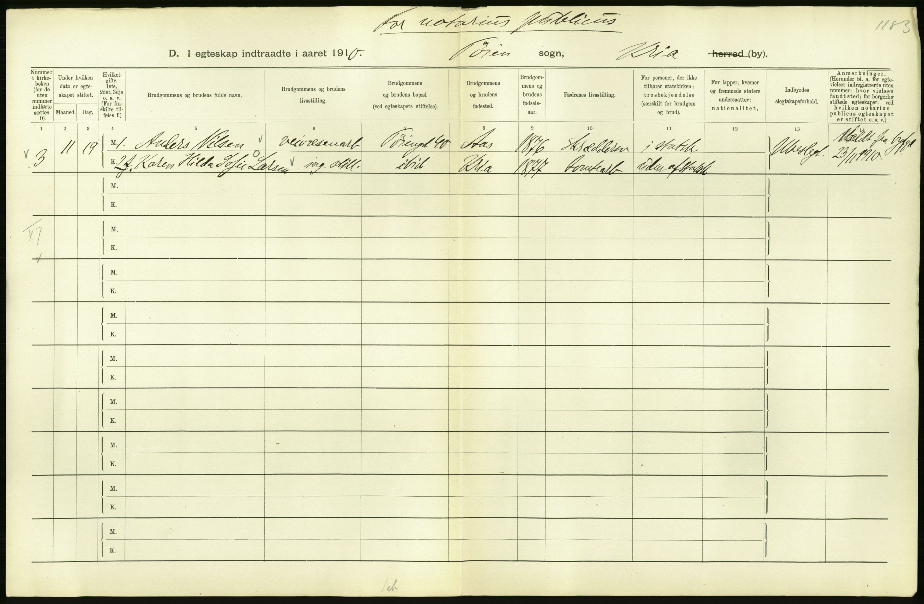 Statistisk sentralbyrå, Sosiodemografiske emner, Befolkning, AV/RA-S-2228/D/Df/Dfa/Dfah/L0009: Kristiania: Gifte og dødfødte., 1910, p. 350