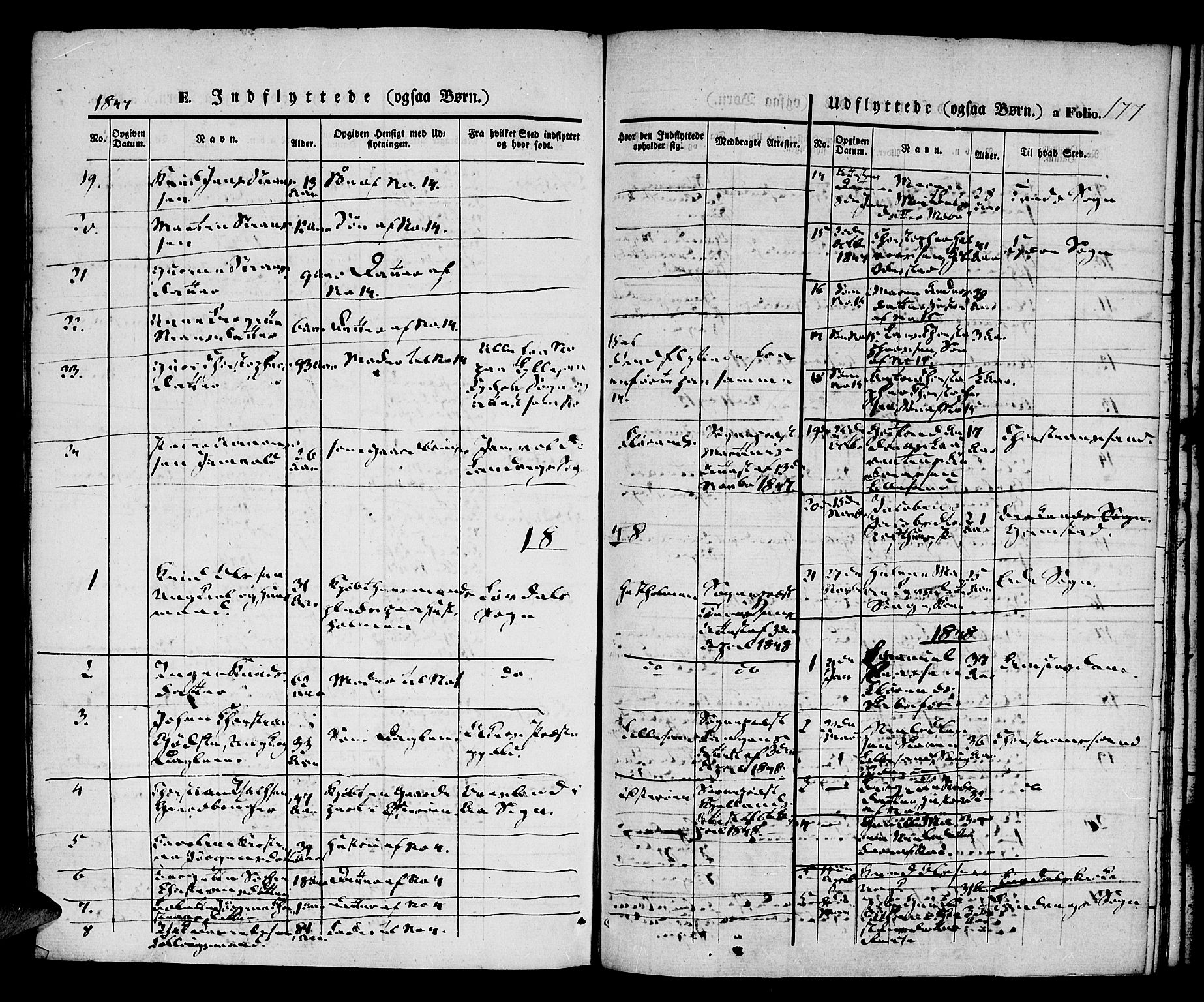 Vestre Moland sokneprestkontor, AV/SAK-1111-0046/F/Fa/Fab/L0005: Parish register (official) no. A 5, 1841-1849, p. 177