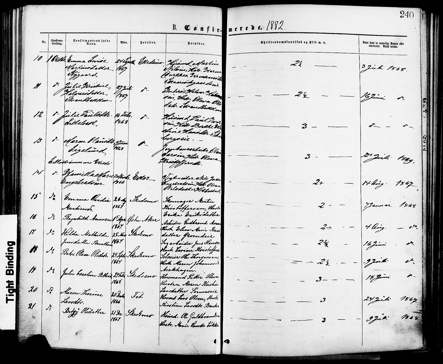 Skedsmo prestekontor Kirkebøker, AV/SAO-A-10033a/F/Fa/L0012: Parish register (official) no. I 12, 1876-1883, p. 240