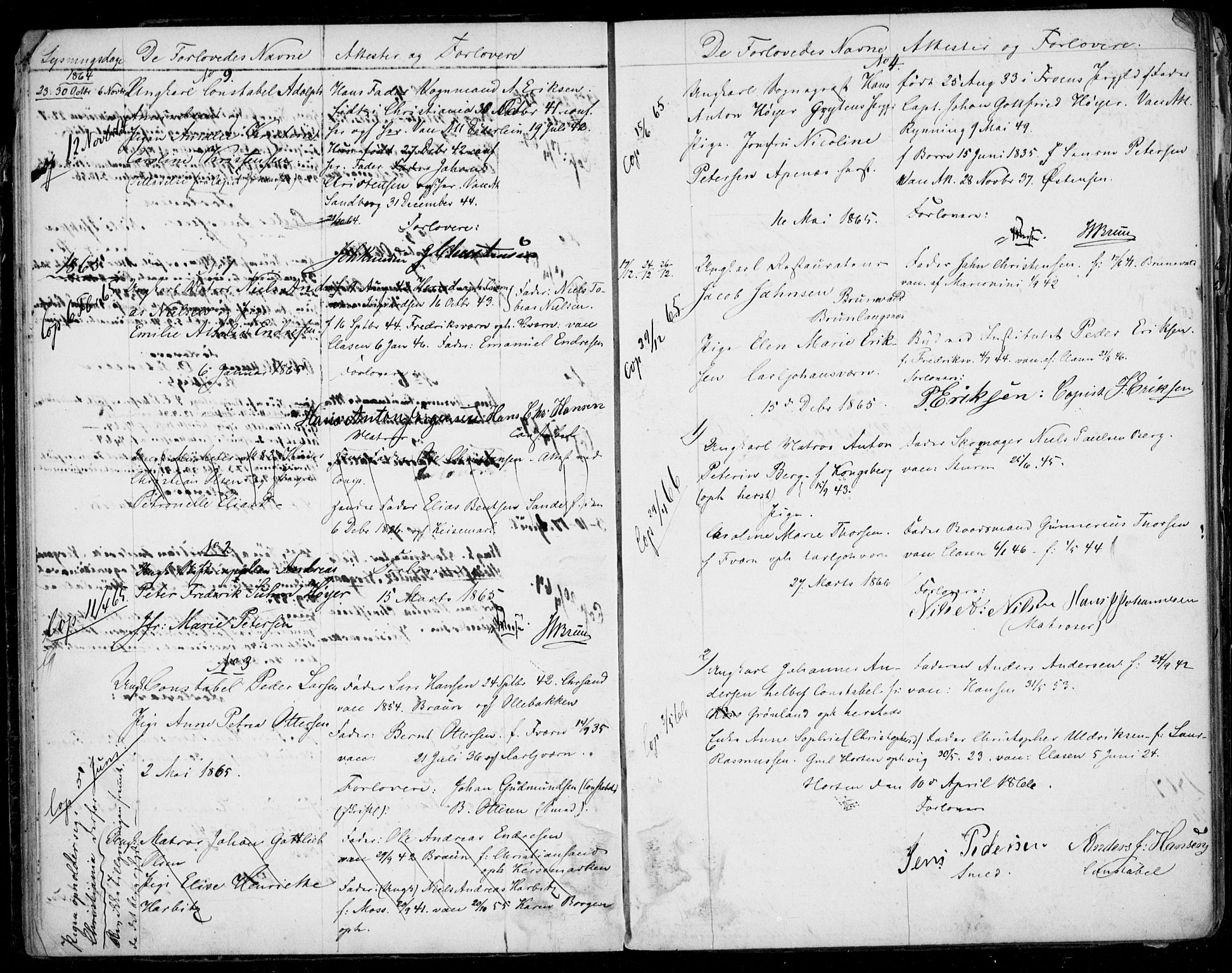 Horten kirkebøker, AV/SAKO-A-348/H/Ha/L0001: Banns register no. 1, 1855-1881