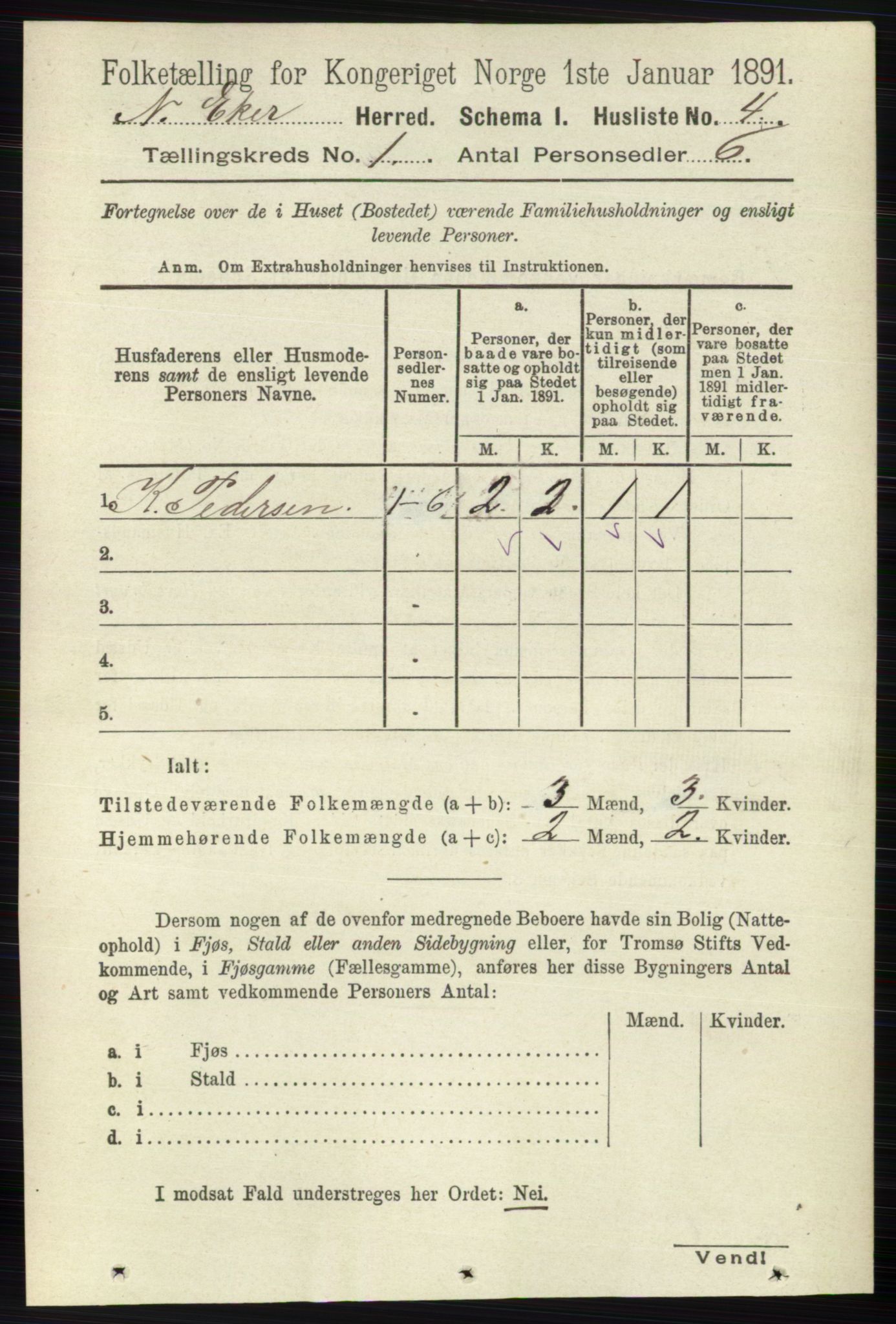 RA, 1891 census for 0625 Nedre Eiker, 1891, p. 28