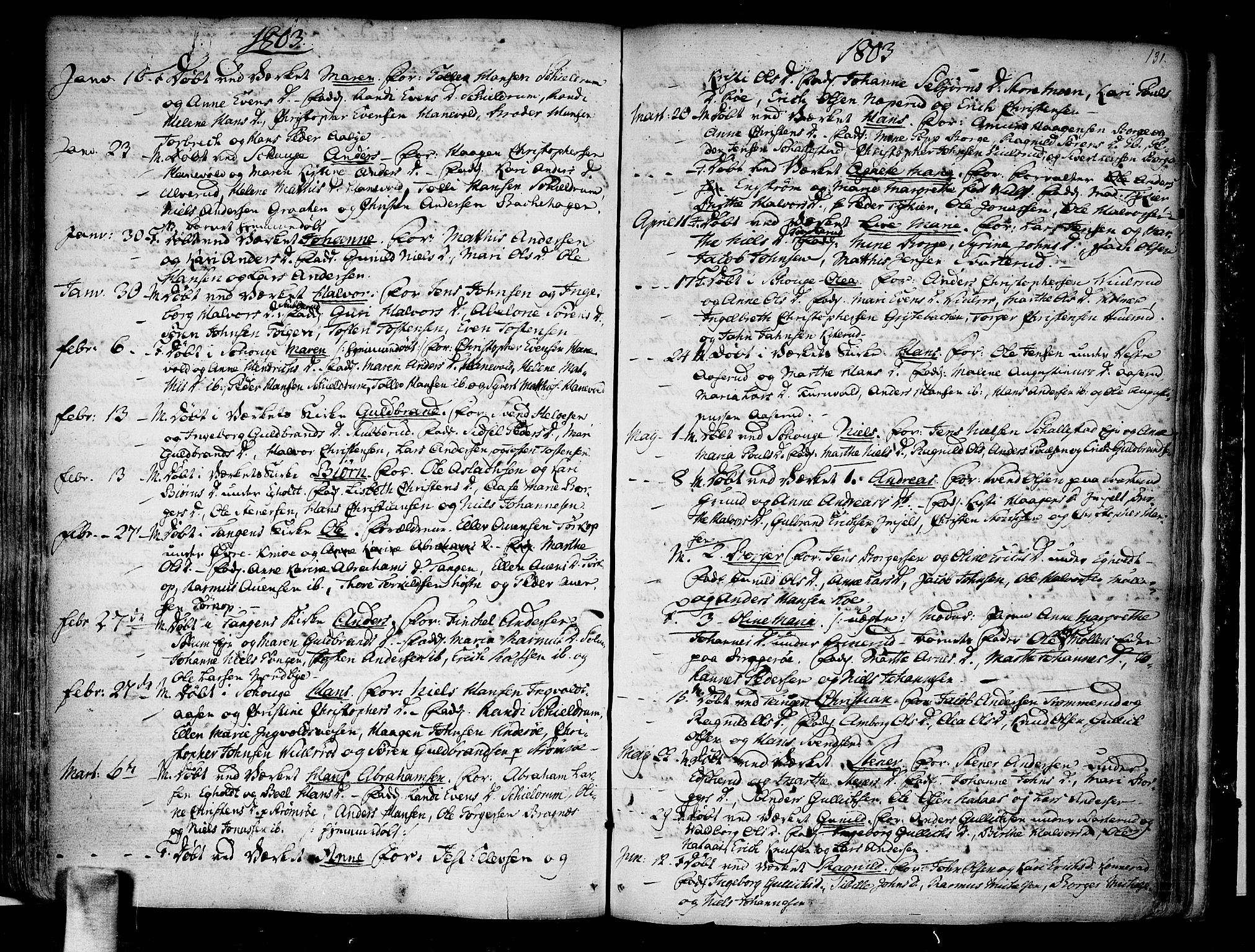 Skoger kirkebøker, SAKO/A-59/F/Fa/L0001: Parish register (official) no. I 1, 1746-1814, p. 131
