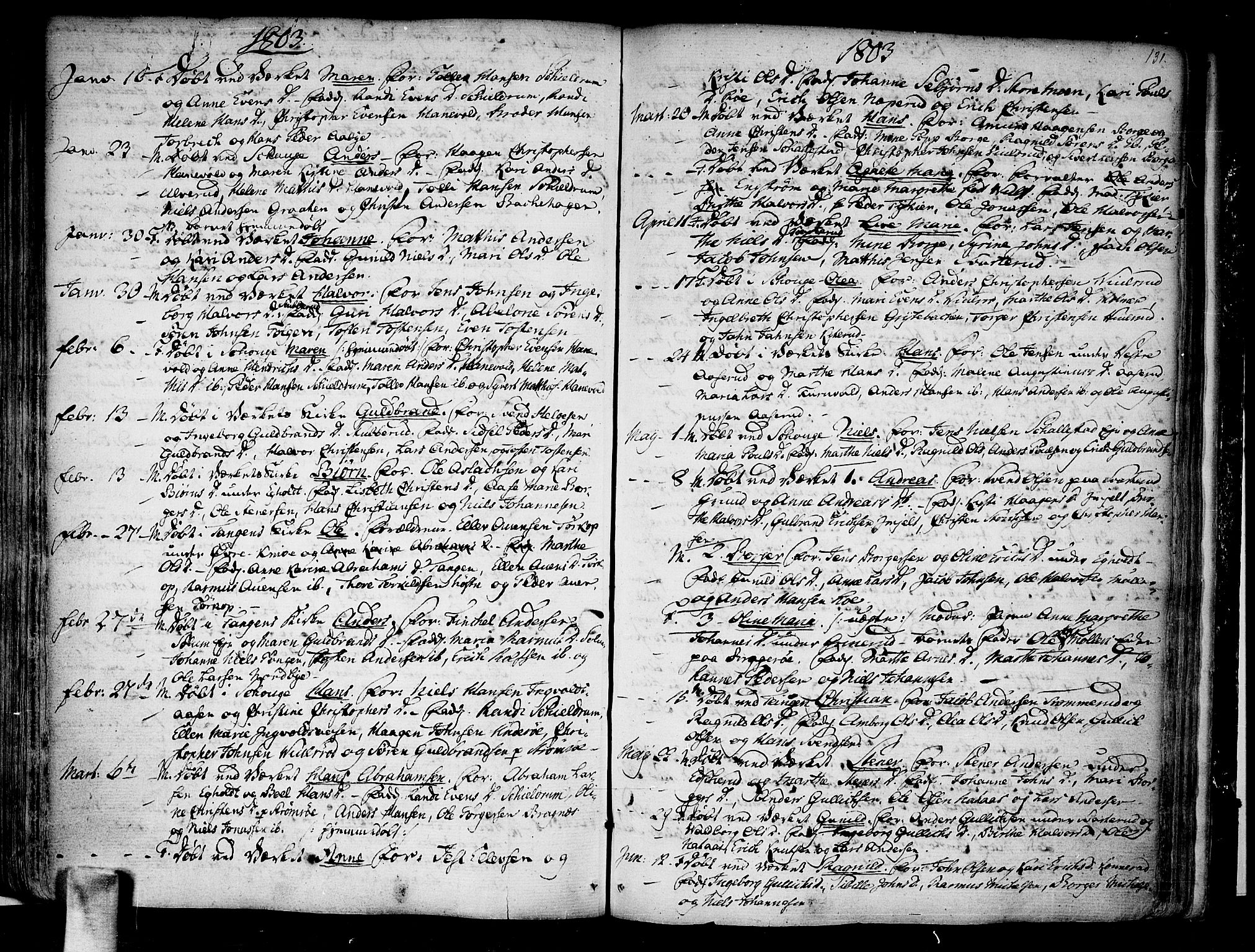 Skoger kirkebøker, AV/SAKO-A-59/F/Fa/L0001: Parish register (official) no. I 1, 1746-1814, p. 131