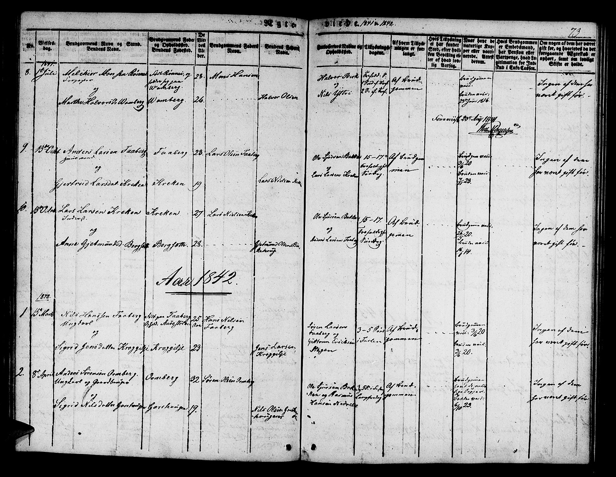 Jostedal sokneprestembete, SAB/A-80601/H/Haa/Haaa/L0004: Parish register (official) no. A 4, 1837-1848, p. 73