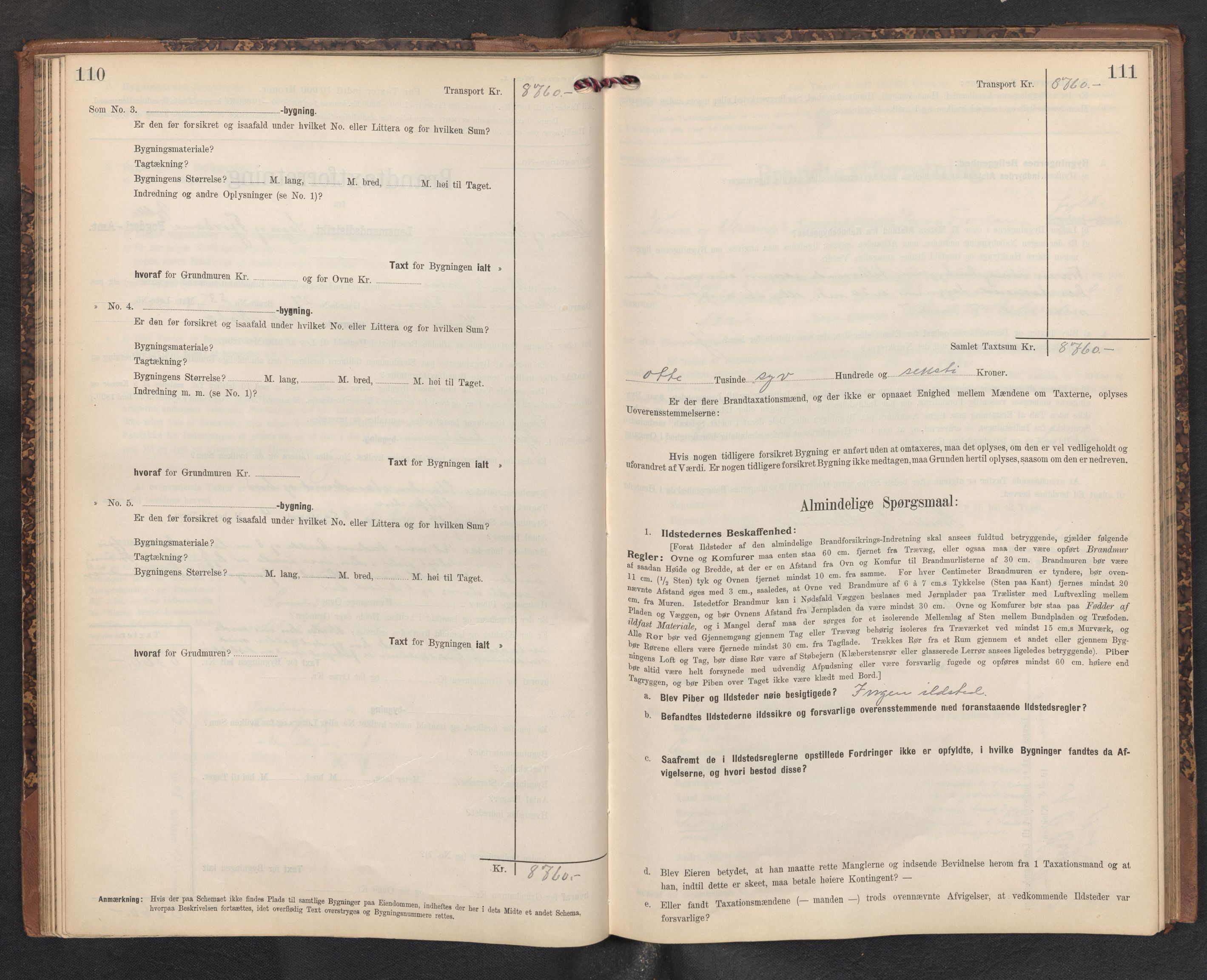 Lensmannen i Kinn, AV/SAB-A-28801/0012/L0005: Branntakstprotokoll, skjematakst, 1903-1938, p. 110-111