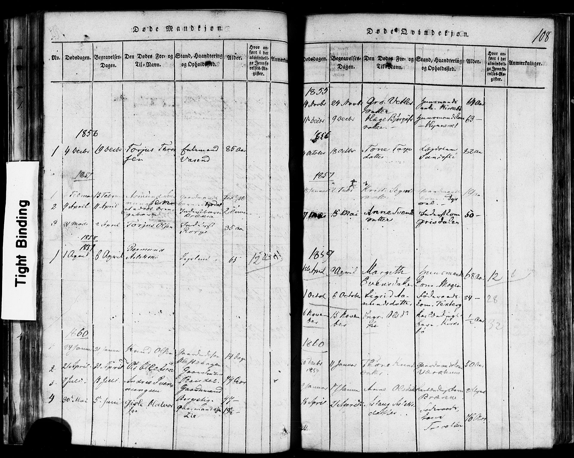 Rauland kirkebøker, SAKO/A-292/F/Fa/L0002: Parish register (official) no. 2, 1815-1860, p. 108