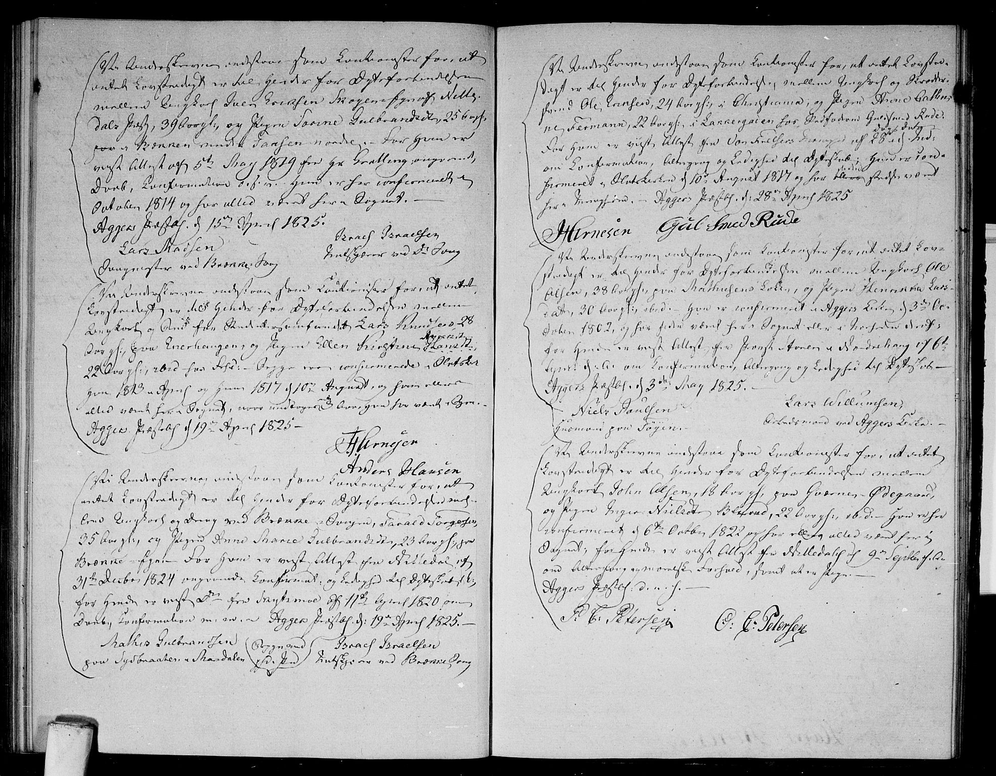 Aker prestekontor kirkebøker, SAO/A-10861/L/L0006: Best man's statements no. 6, 1821-1826