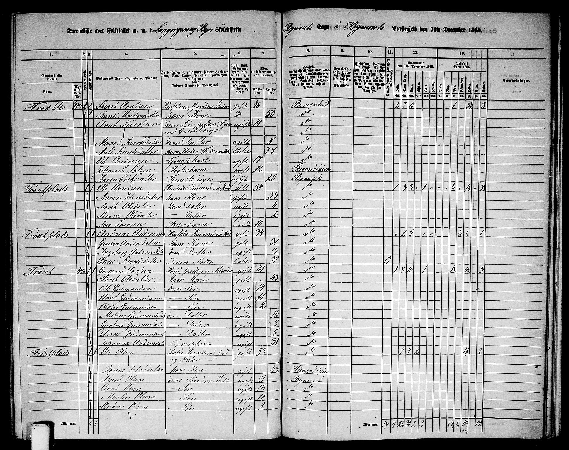 RA, 1865 census for Byneset, 1865, p. 84