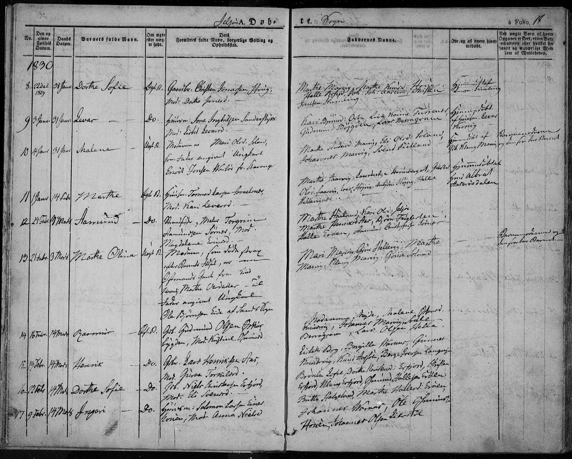 Jelsa sokneprestkontor, SAST/A-101842/01/IV: Parish register (official) no. A 6.1, 1828-1853, p. 17