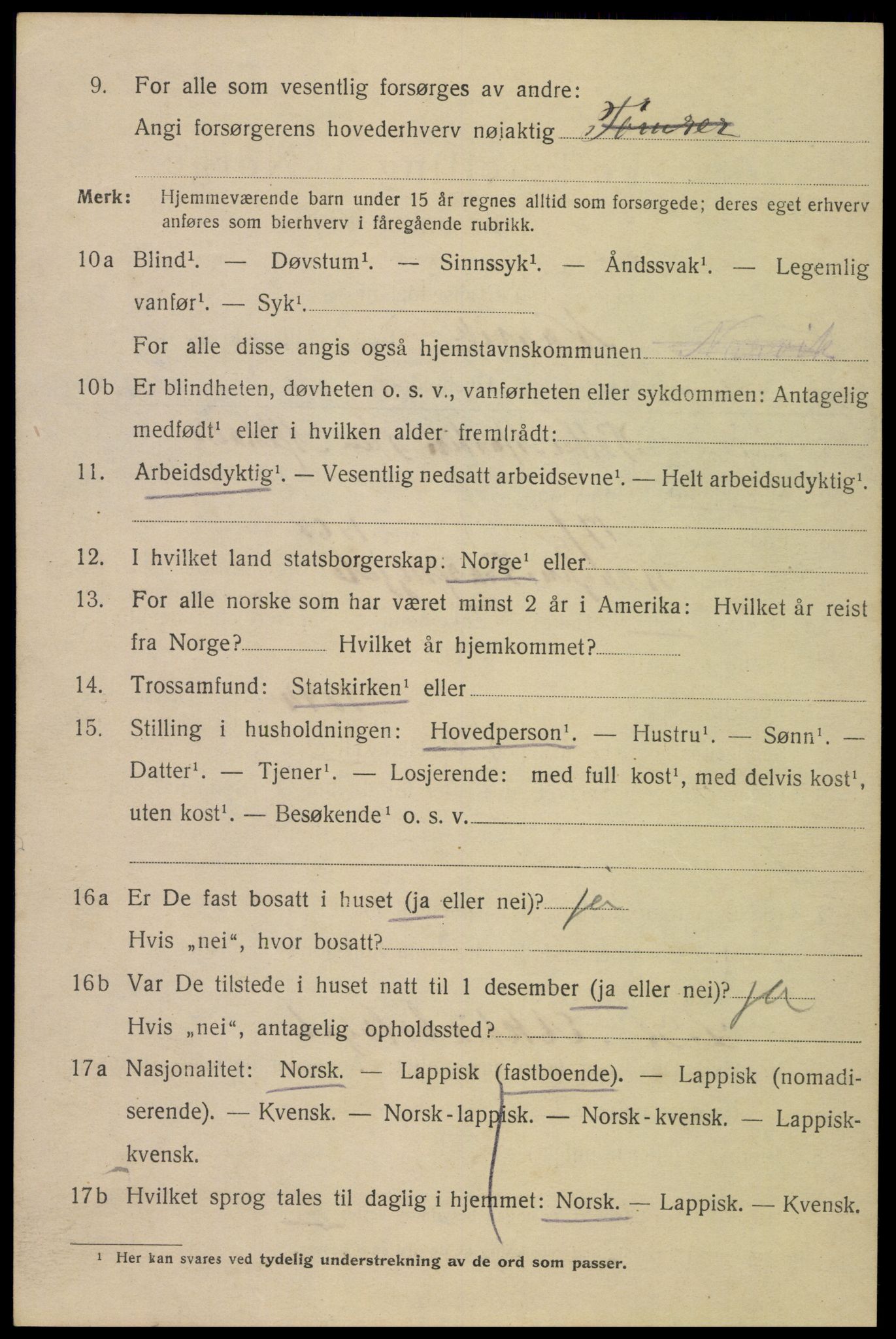 SAT, 1920 census for Narvik, 1920, p. 12467